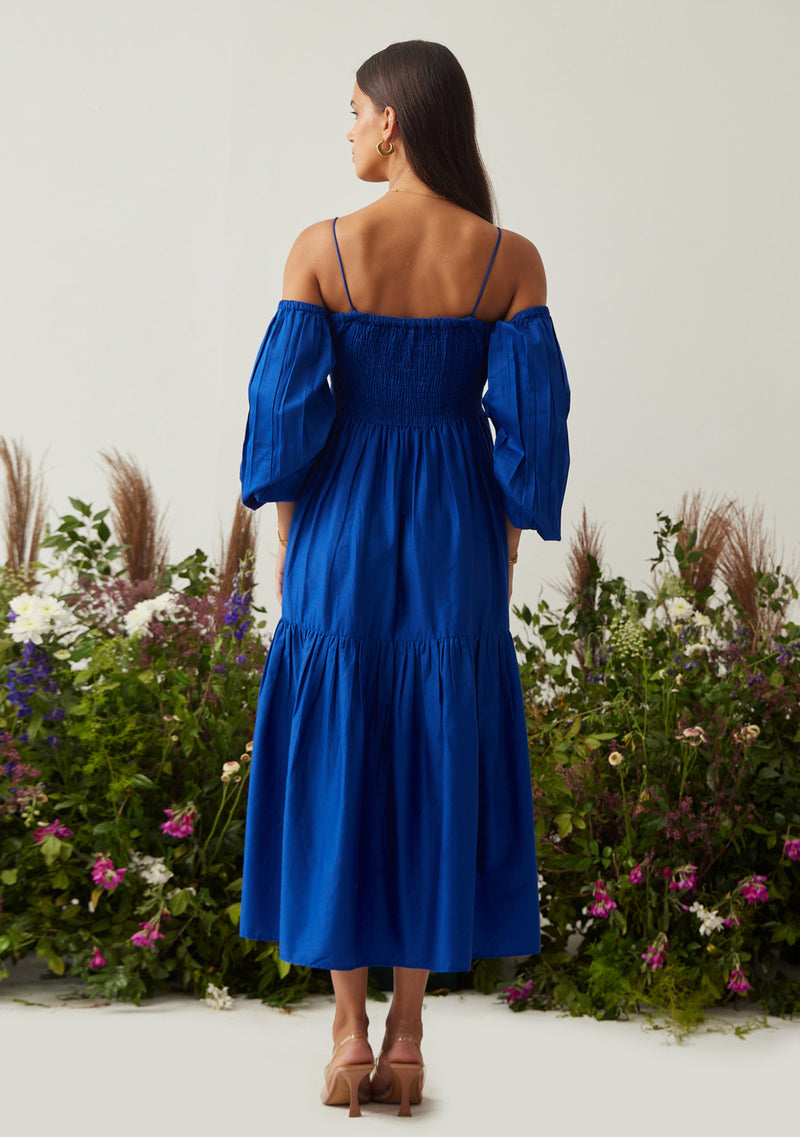 Lea Dress with detachable sleeves (Royal Blue)