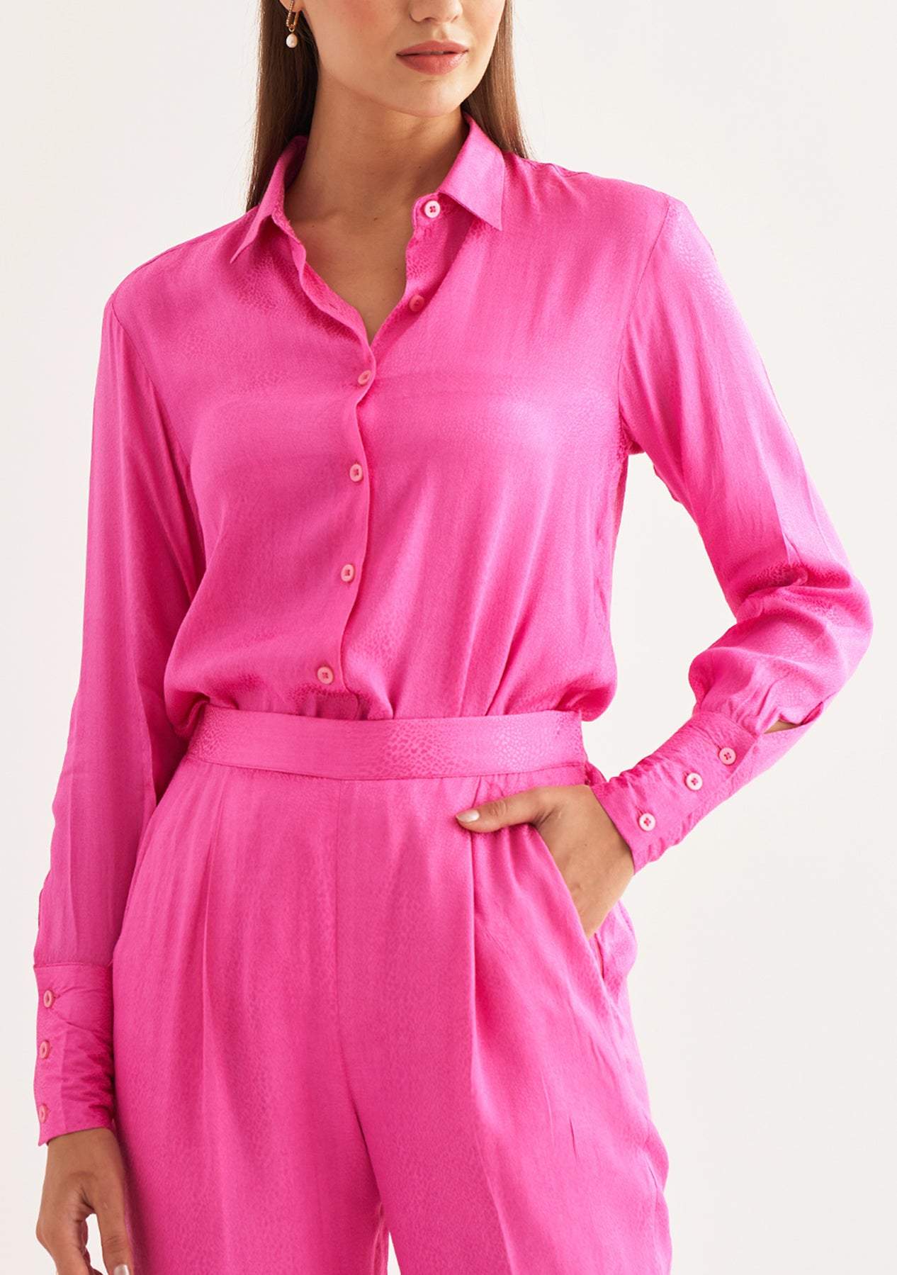 Angelina Shirt-Amoshi-Satin Jacquard pussy bow shirt