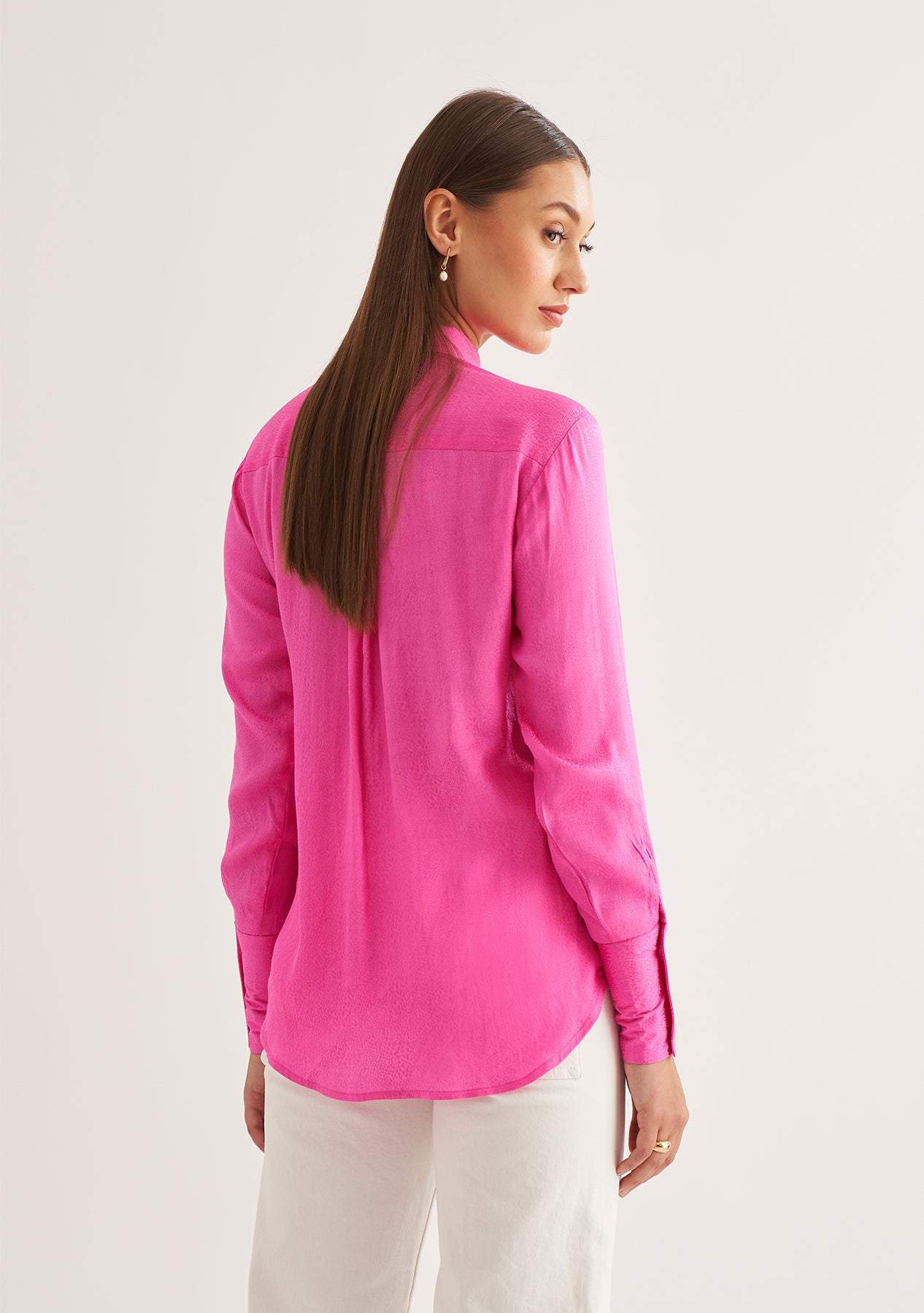Angelina Shirt-Amoshi-Satin Jacquard pussy bow shirt