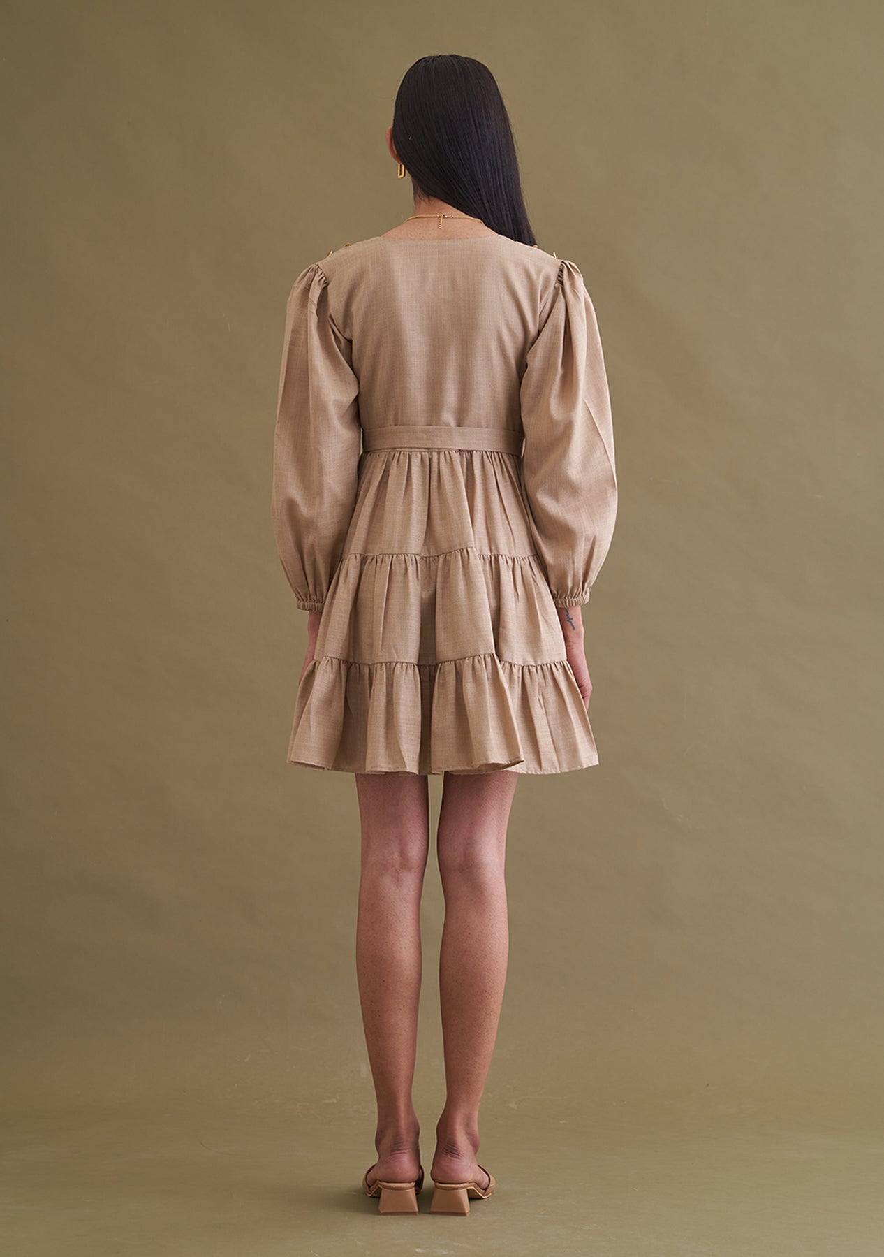 Meher Taluja As seen in our Emma Dress (Beige)