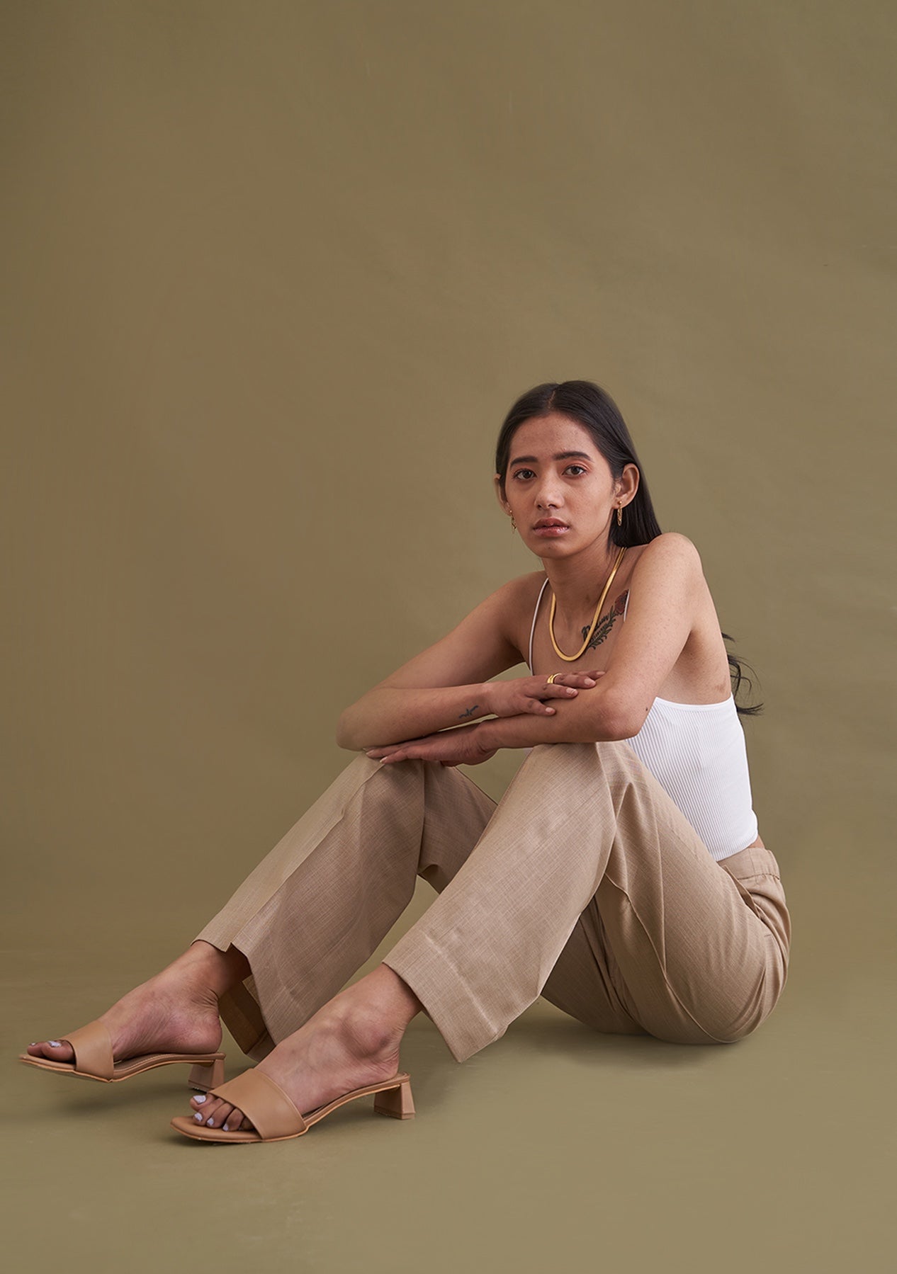 Amoshi Riley Trousers -women dress online- beige Š—– amoshi.in