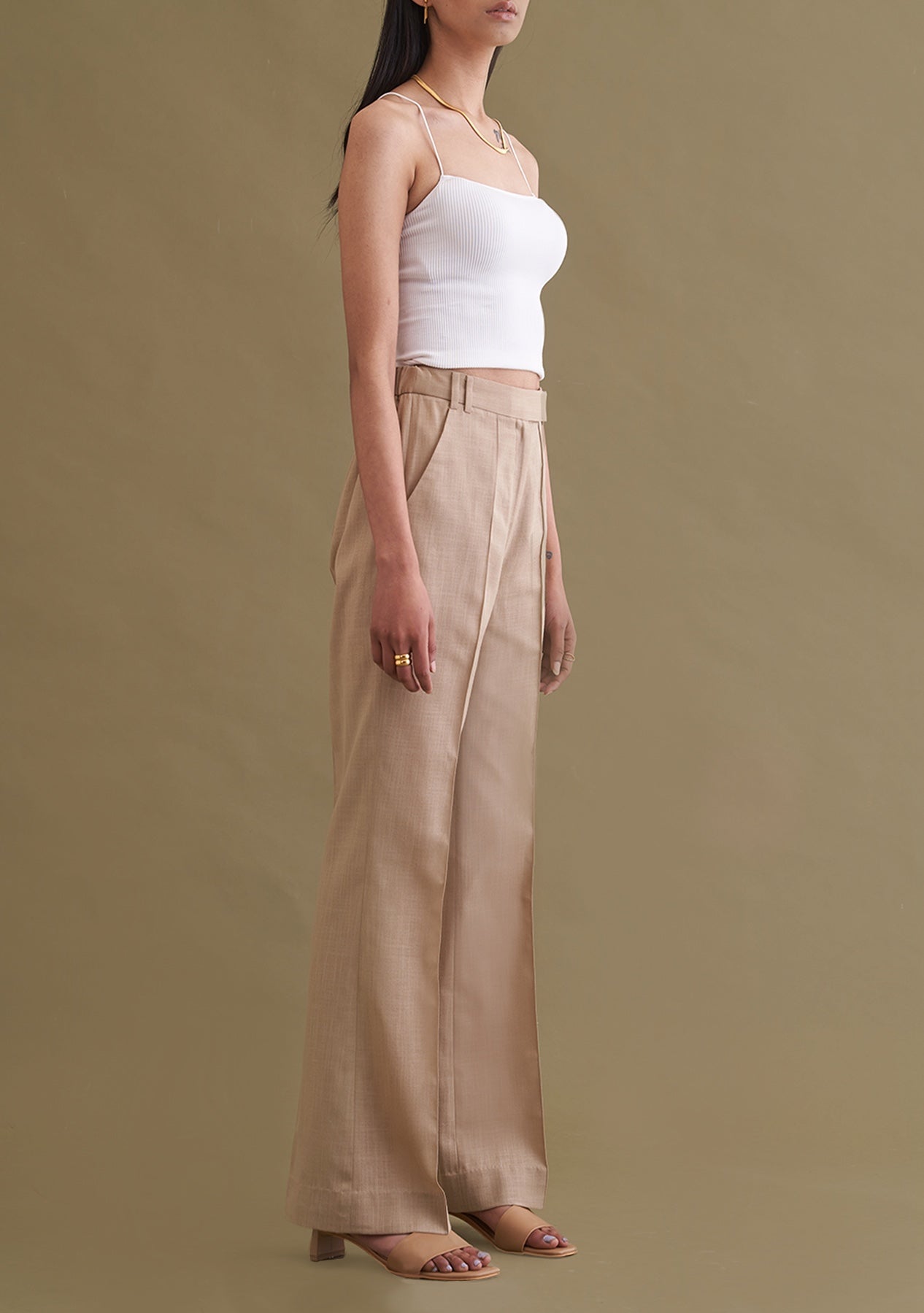 Amoshi Riley Trousers -women dress online- beige Š—– amoshi.in