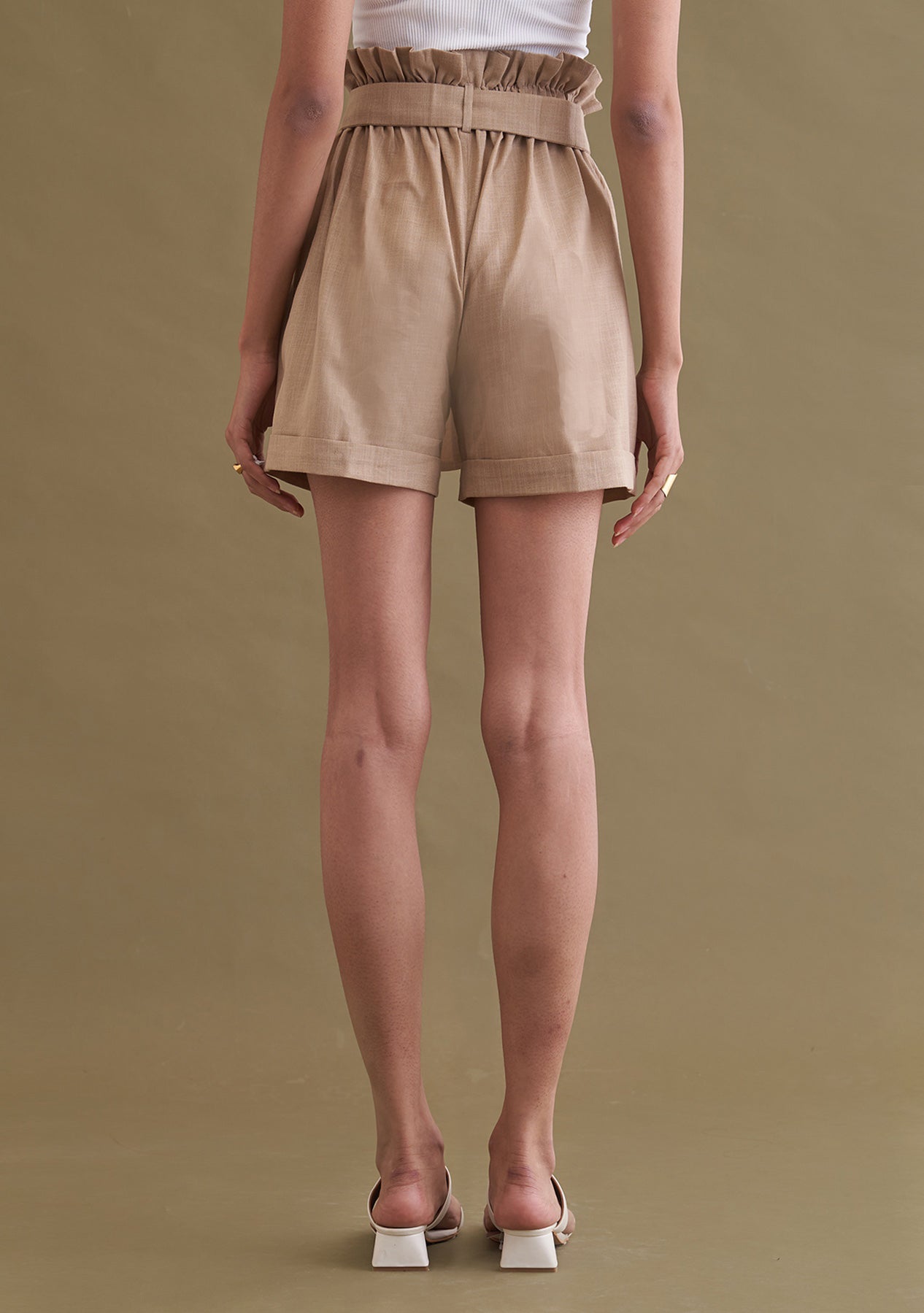 Amoshi Shay Shorts - women dress online- beige Š—– amoshi.in
