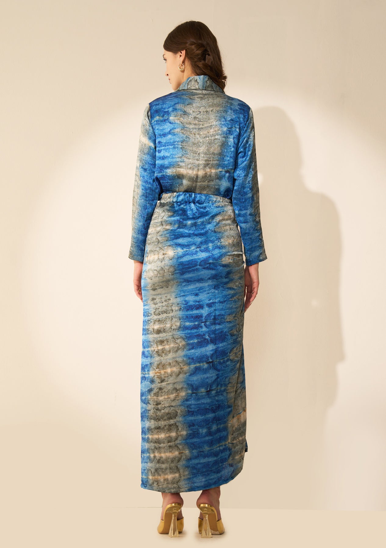 Marble Co-ord Set with adjustable slit