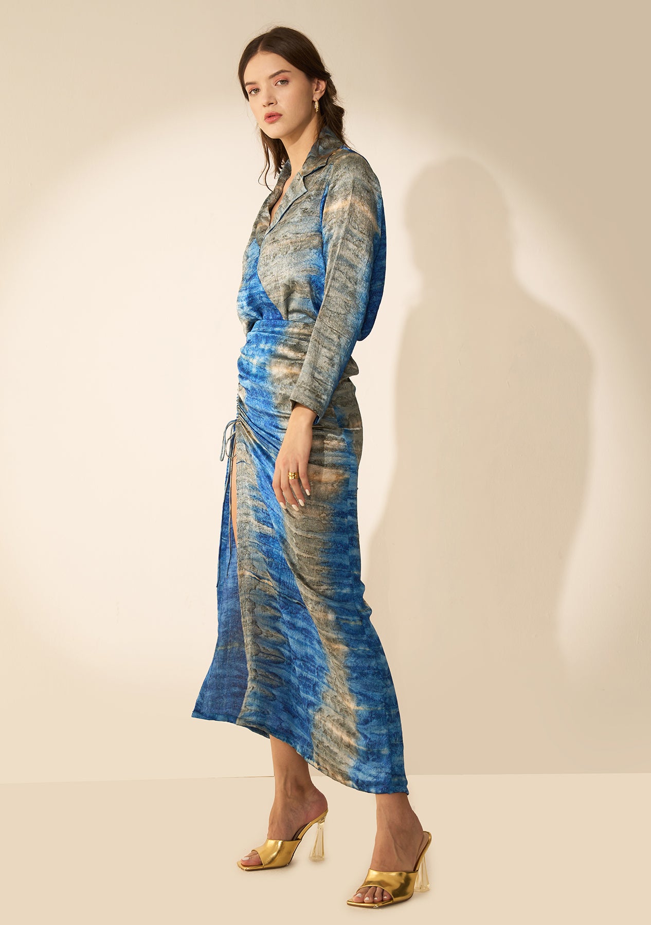 Marble Co-ord Set with adjustable slit