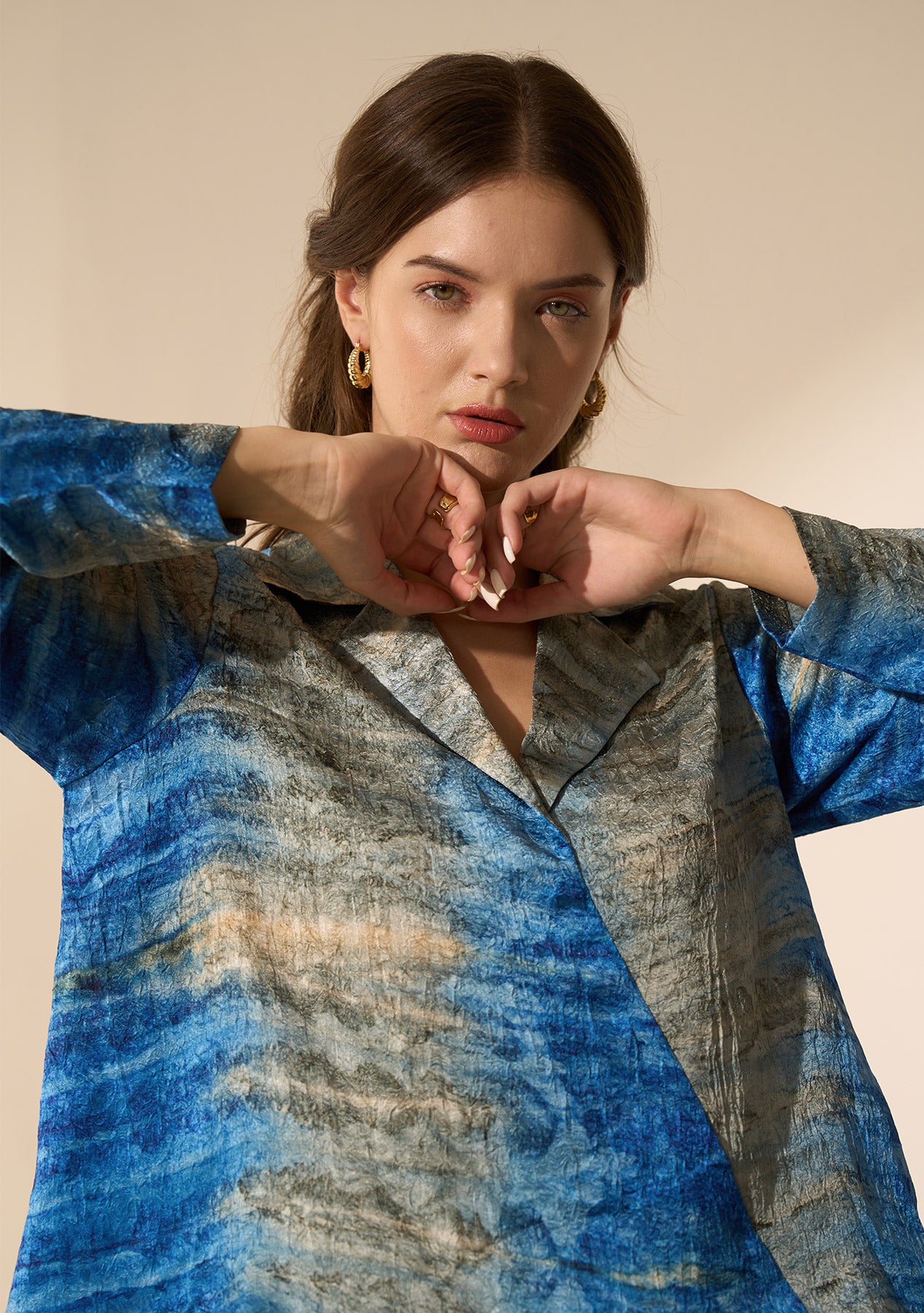 Marble Co-ord Set with adjustable slit