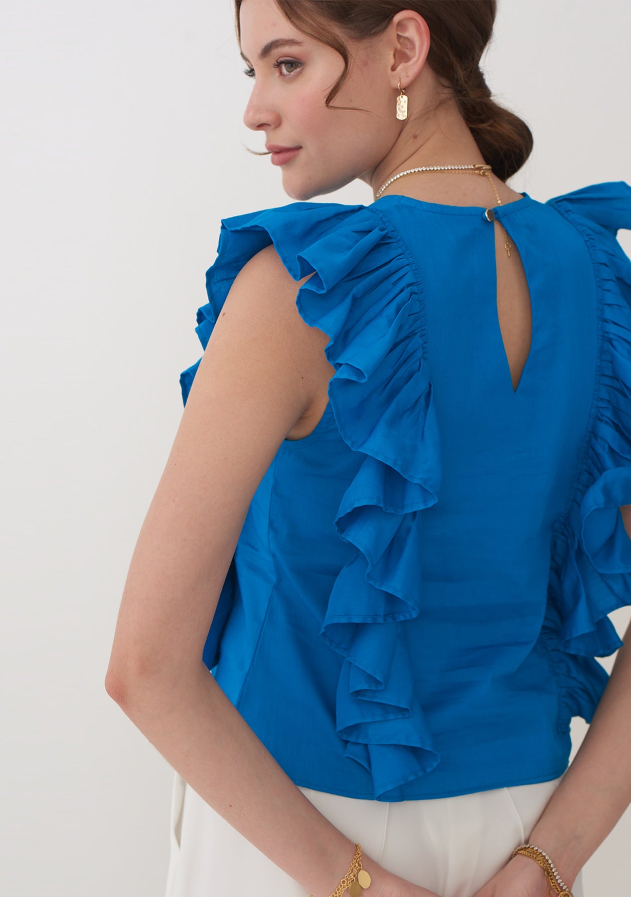 Poppy Sleeveless Top (Blue)