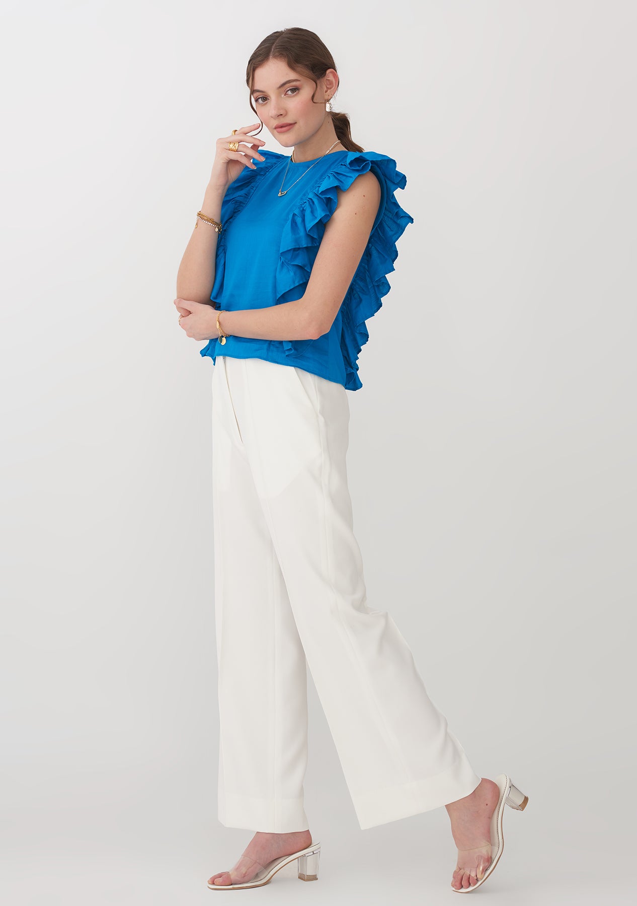 Poppy Sleeveless Top (Blue)