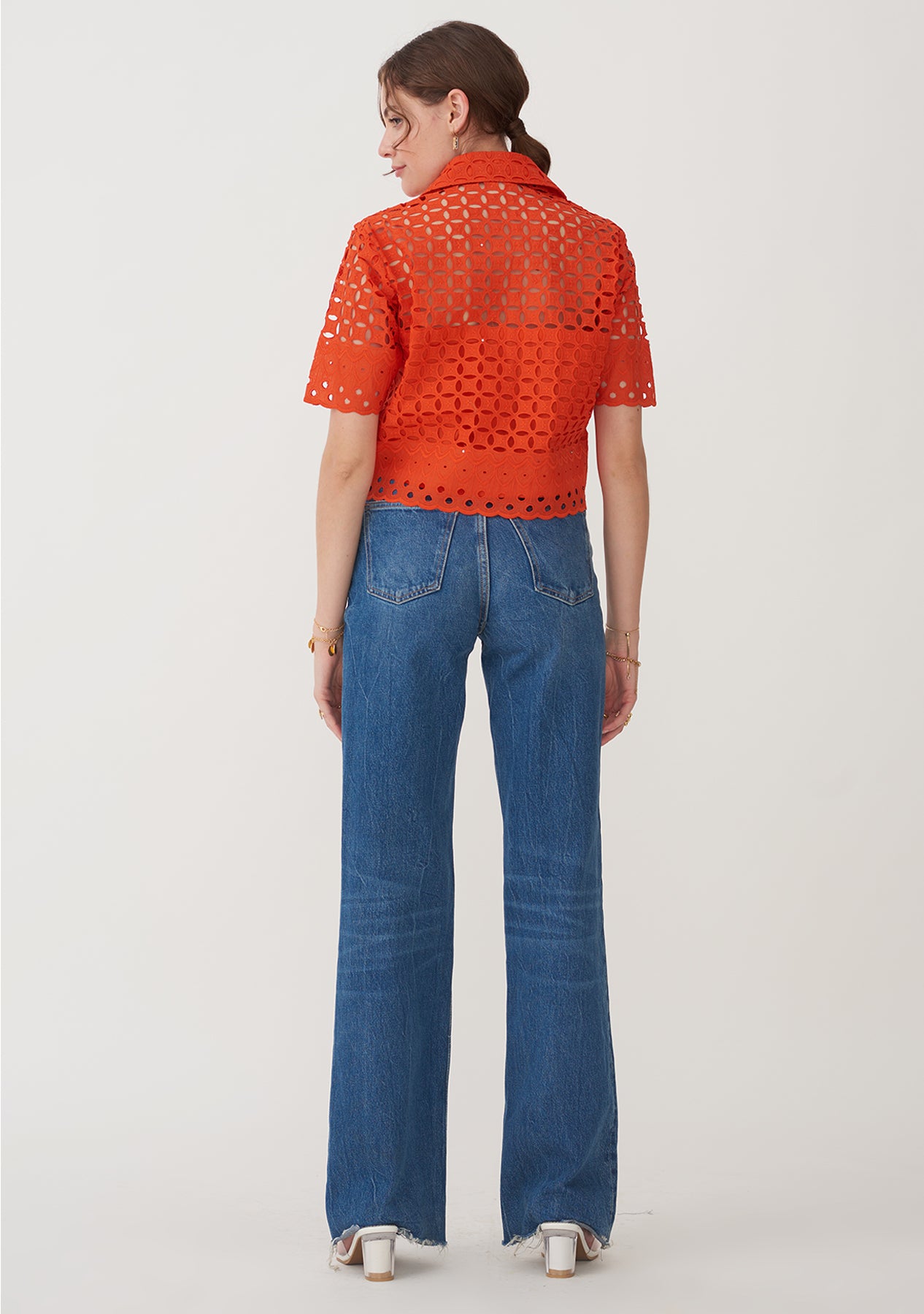 Broderie Shirt (Orange)