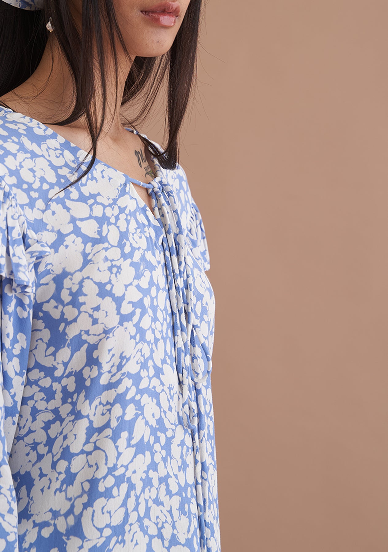 Amoshi Claudia Bell Top Š—– women dresses online - blue&white - amoshi.in