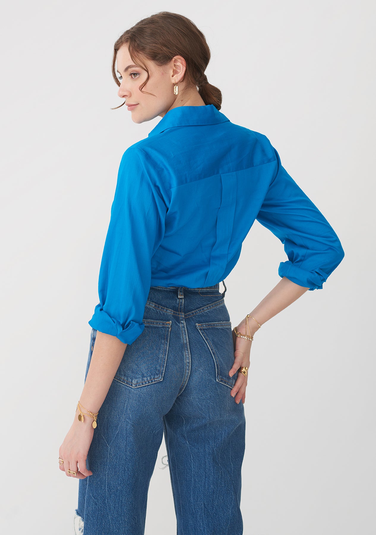 Crop Knot Shirt (Blue)
