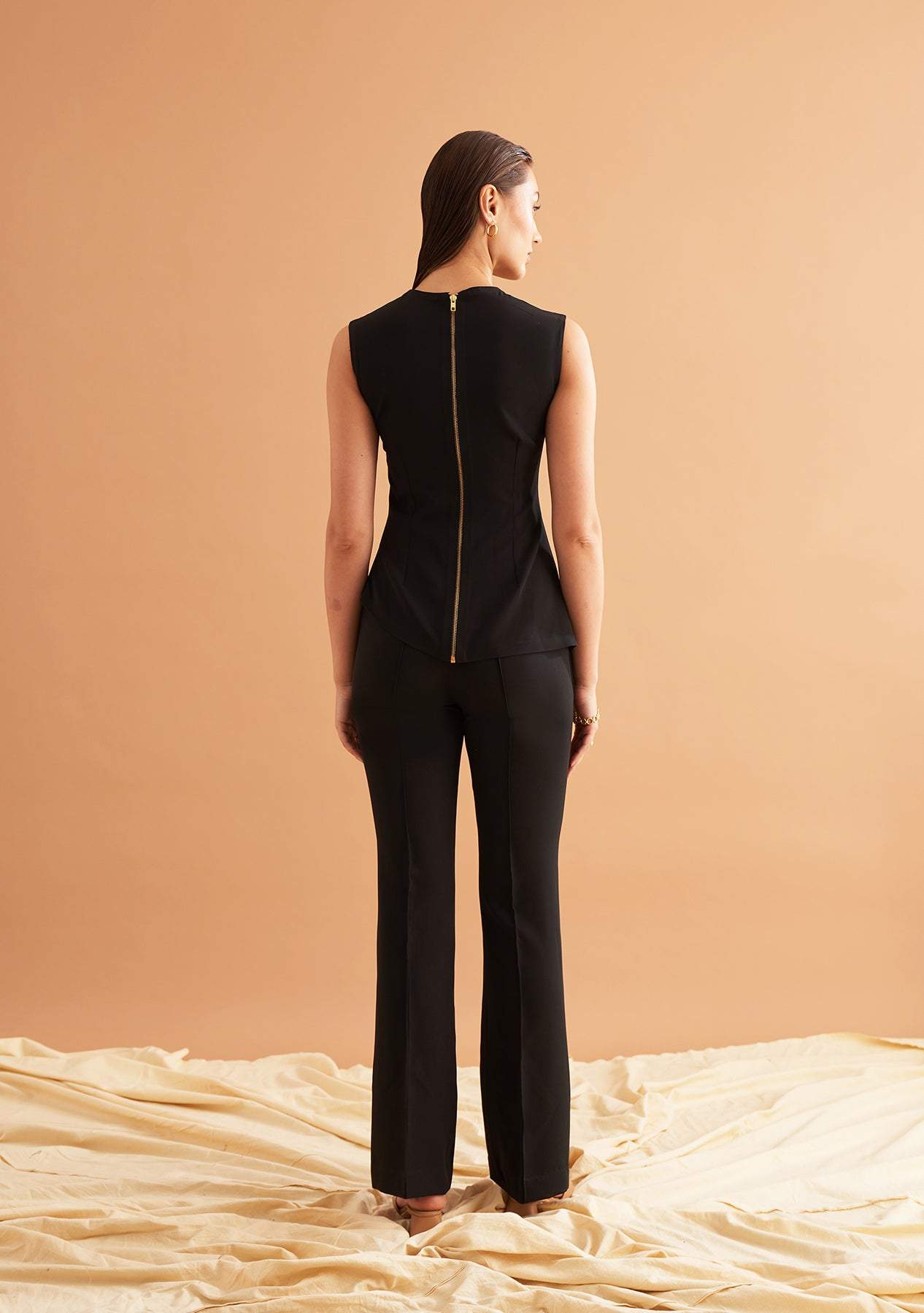 Hayley Co-ord Set-Amoshi-Draped coord with sleeveless top