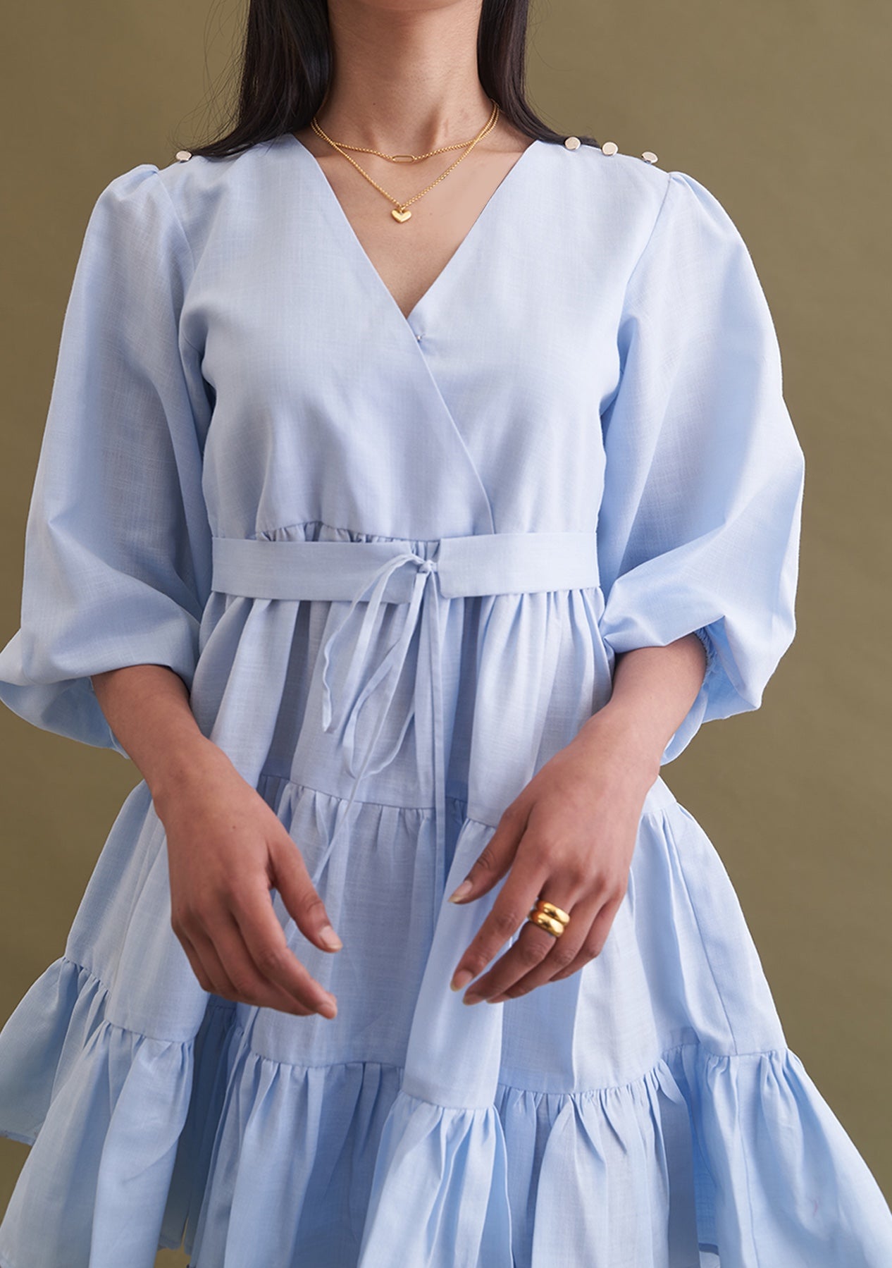 Emma Dress (Powder Blue) as seen on Aashna Hegde