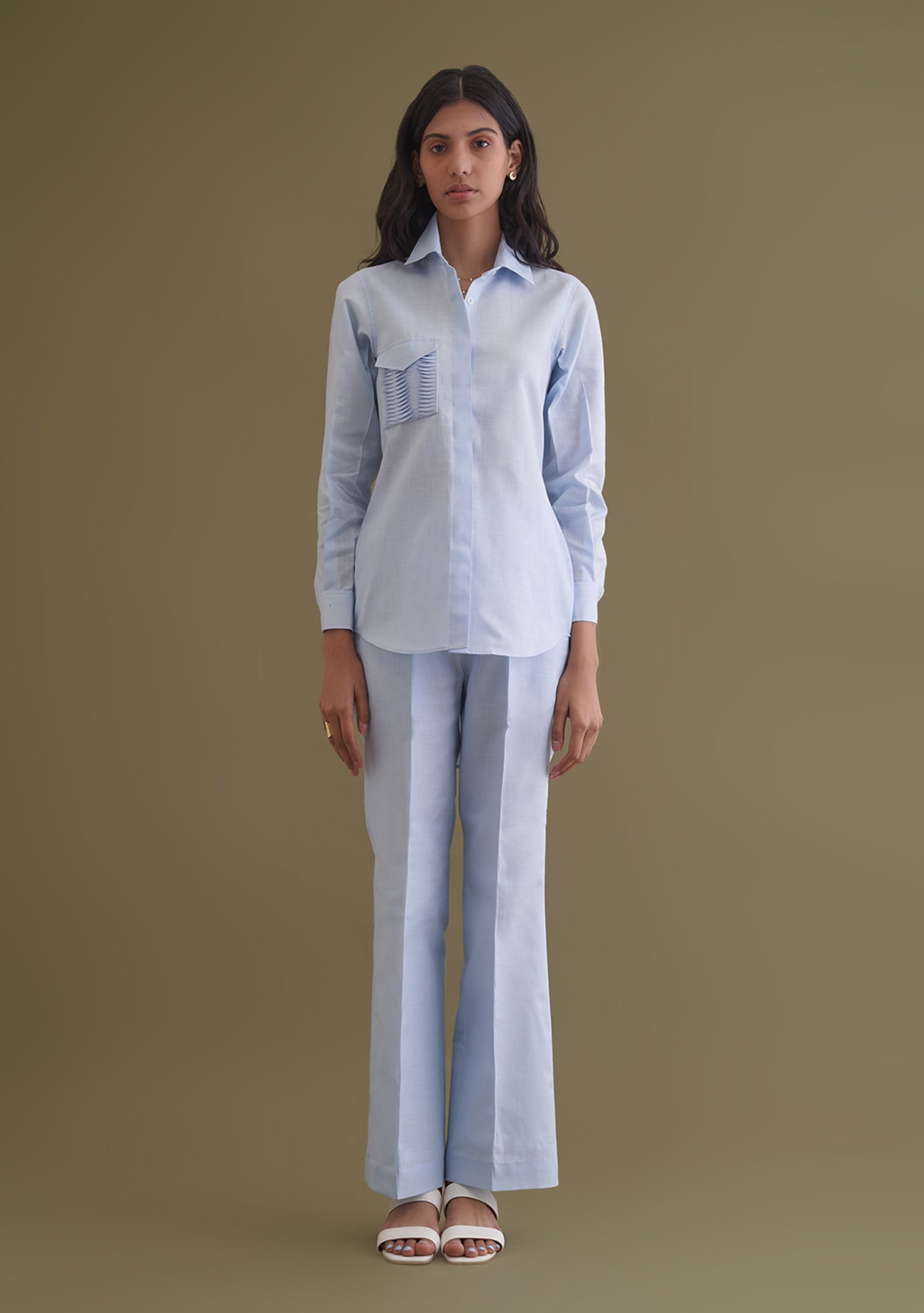 Amoshi Moma Shirt - women dress online-powderblue Š—– amoshi.in