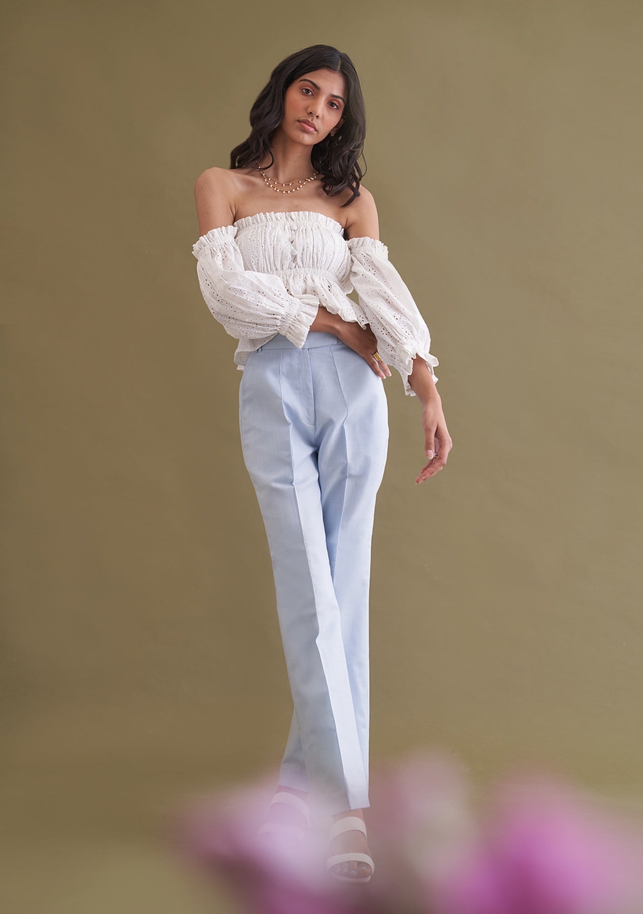 Amoshi Riley Trousers Š—– women dress online - powderblue - amoshi.in