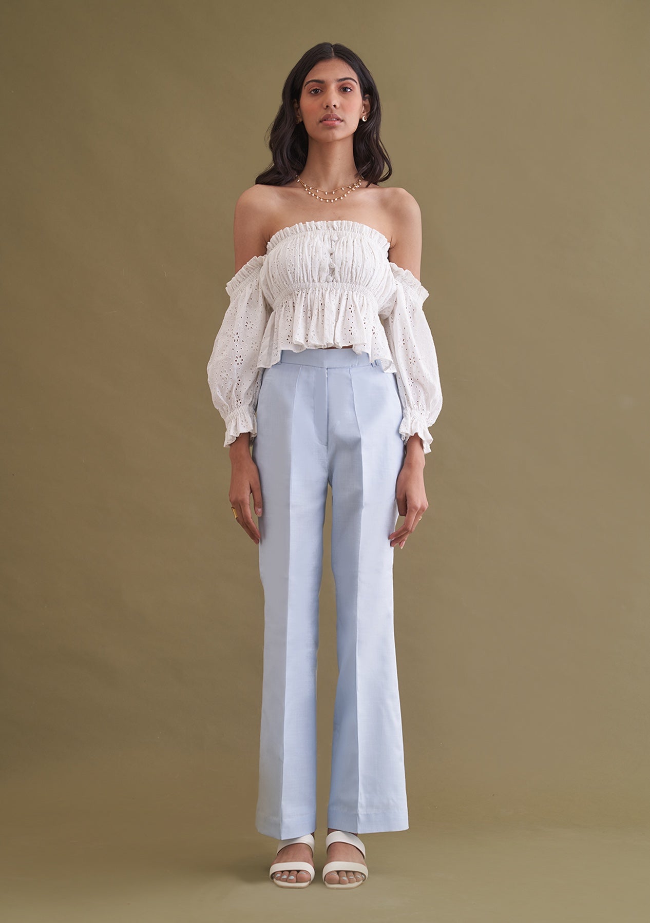 Amoshi Riley Trousers Š—– women dress online - powderblue - amoshi.in