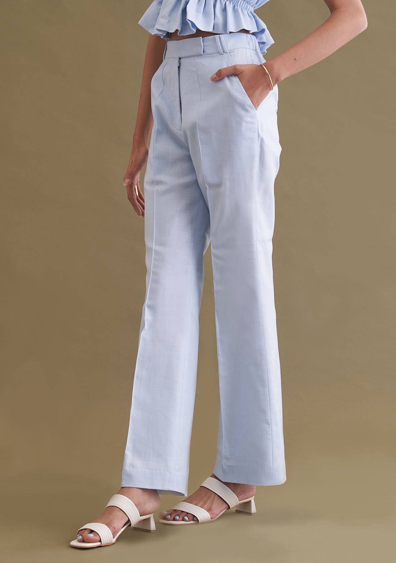 Amoshi Riley Trousers Š—– women dress online - powderblue - amoshi.in