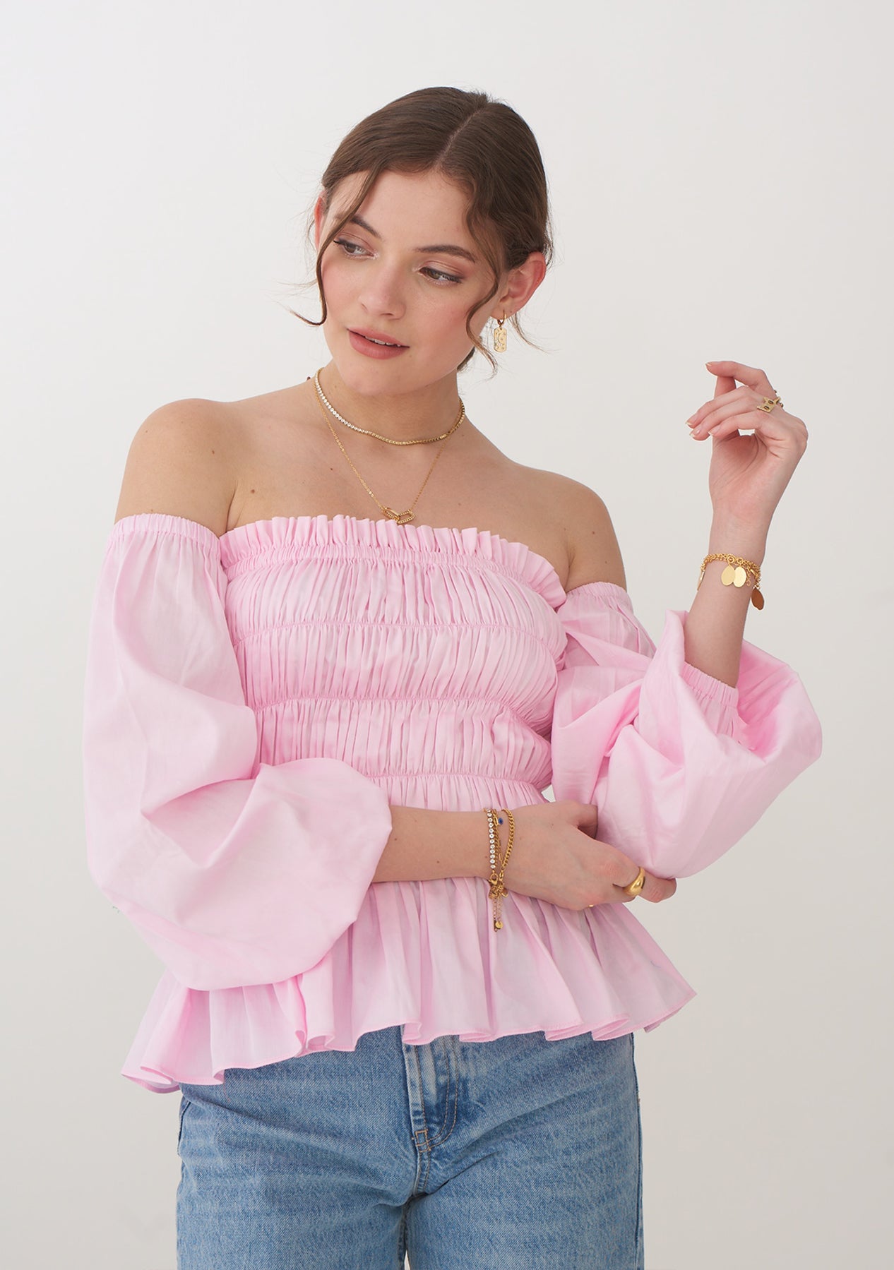Love Pep Top with detachable sleeves (Pink)