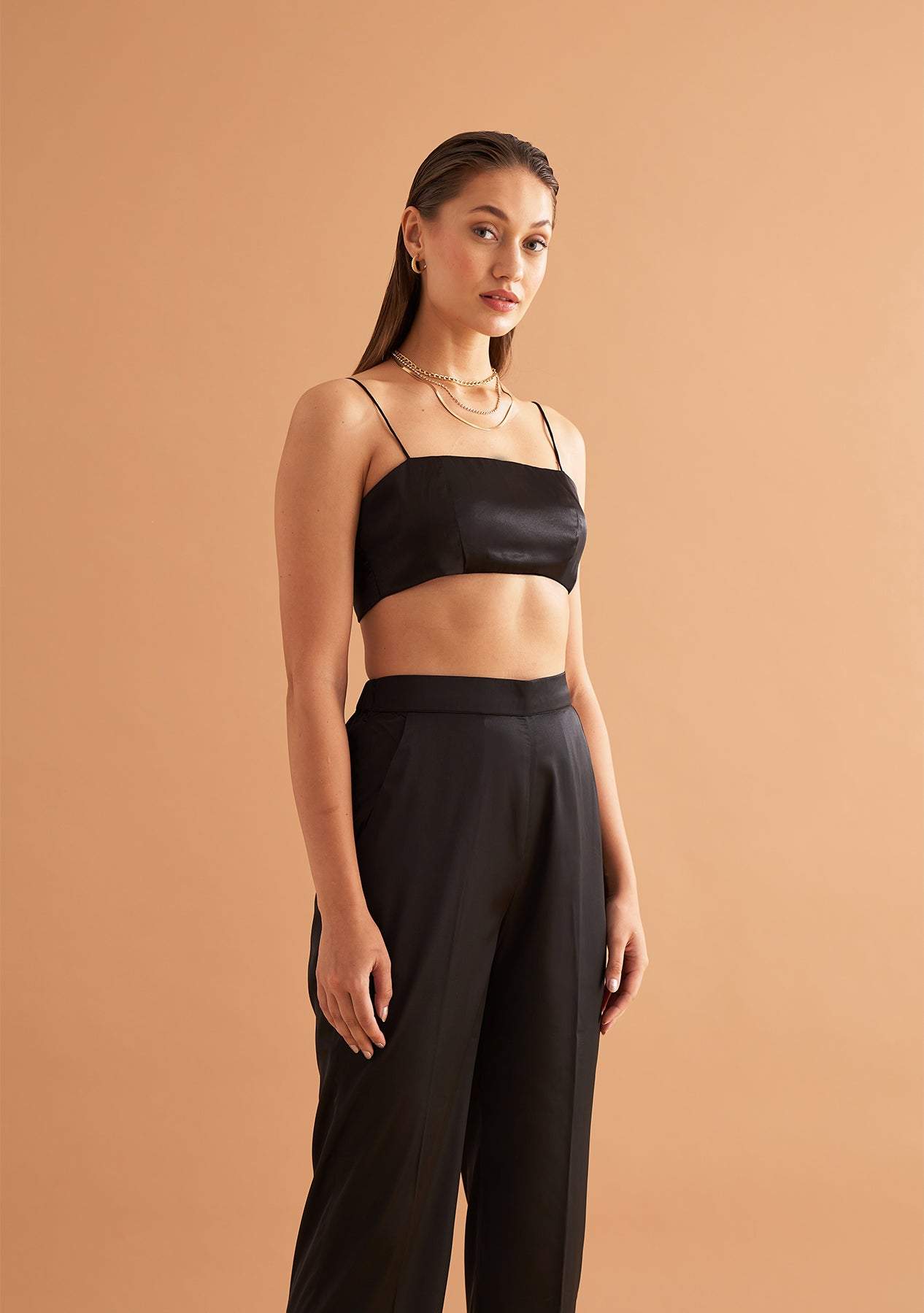 Lyla Bralette-Amoshi-Satin bralette with back knot detail