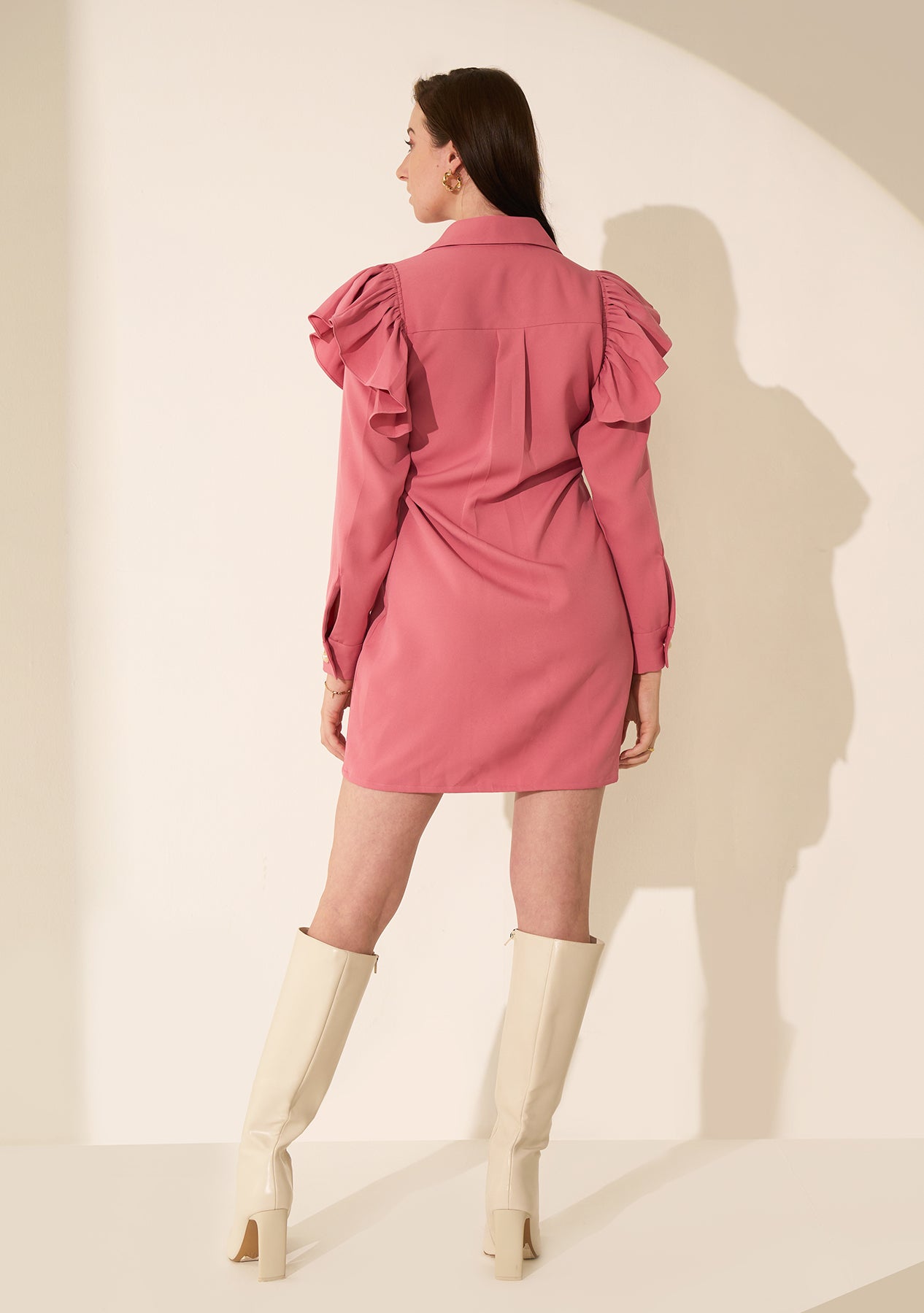 Bianca Ruffle Dress (Pink)