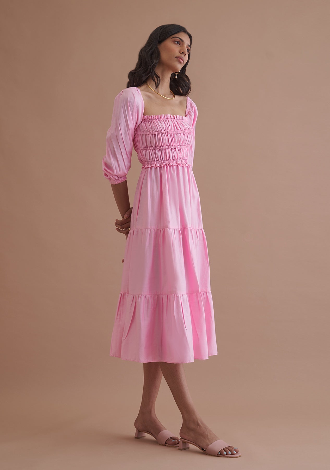 Amoshi Love Midi party wear Dress online - pink Š—– amoshi.in