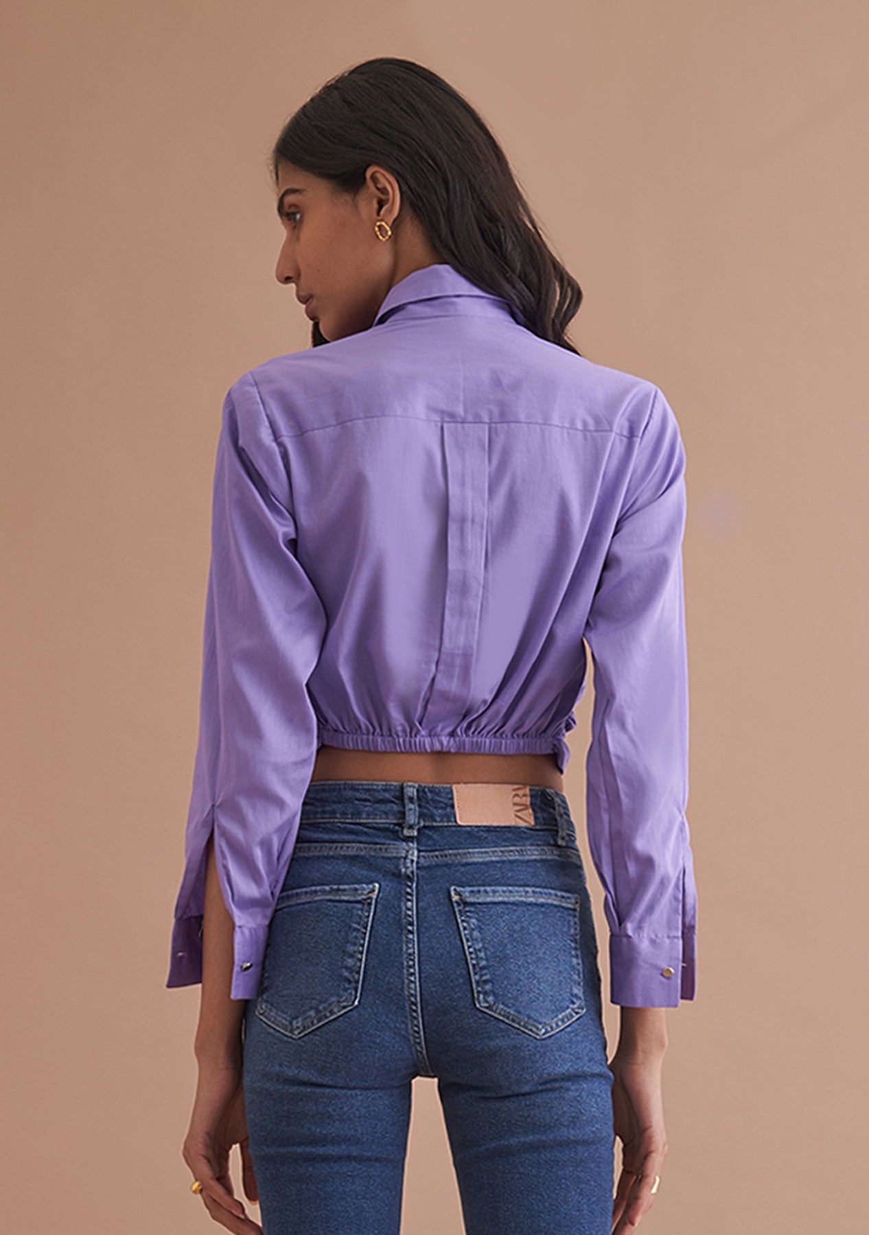 Amoshi Peri Crop Knot Shirt Š—– tops party wear - peri - amoshi.in