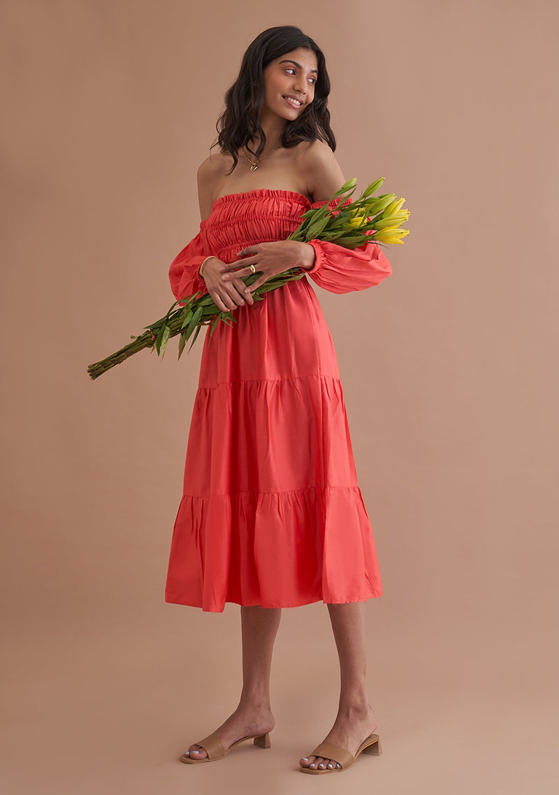 Amoshi Love Midi party wear Dress online - red Š—– amoshi.in 