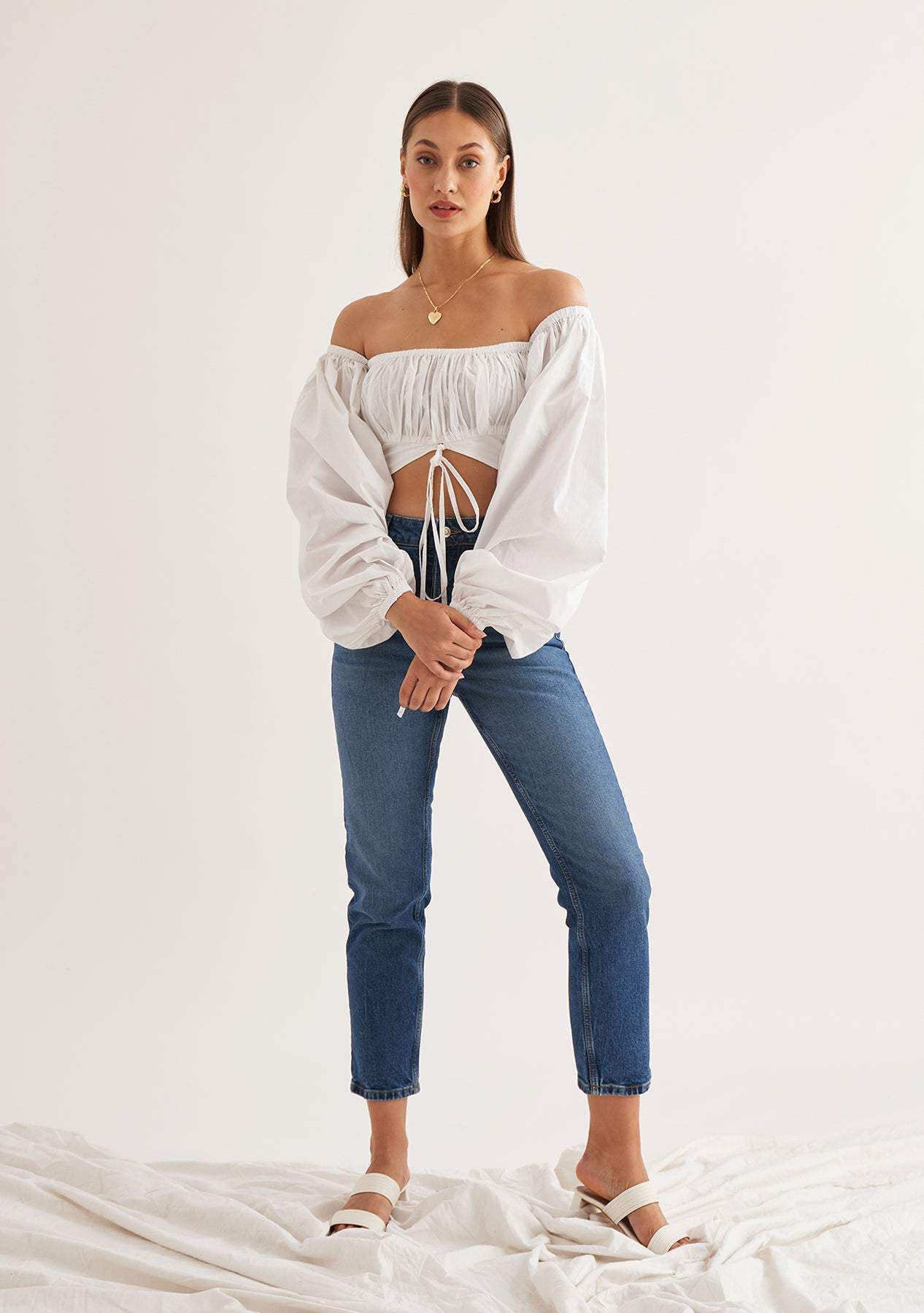 Taylor Top-Amoshi-Shirred crop top
