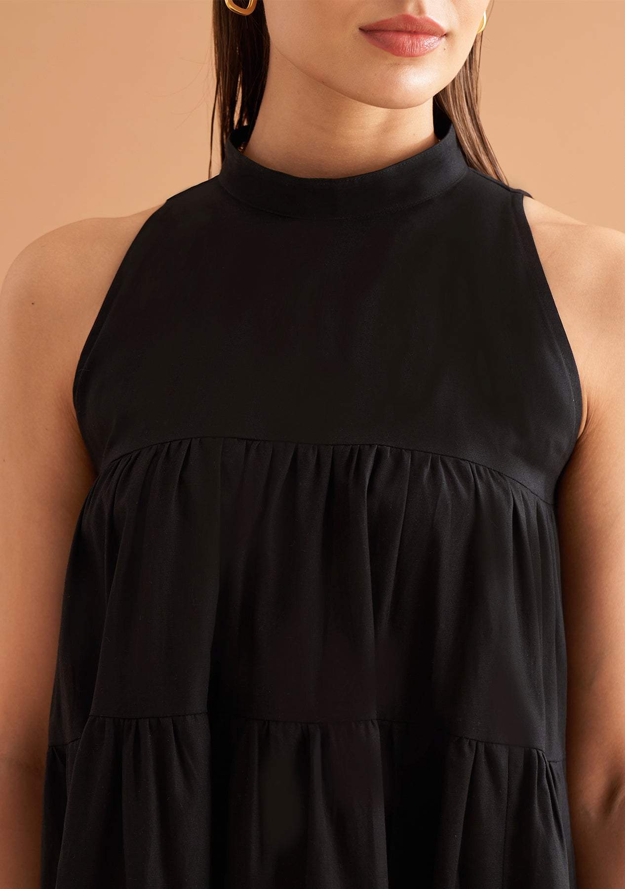 Tyra Dress-Amoshi-Tiered halter neck dress