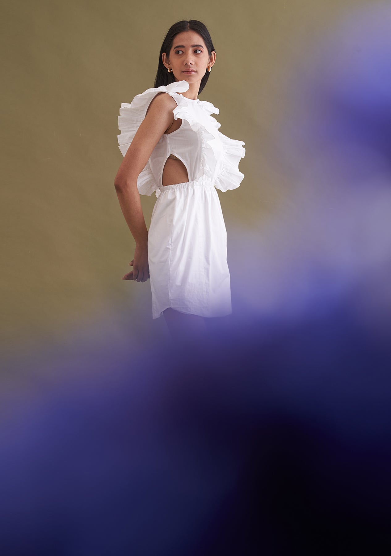 Poppy Mini Dress (White) as seen on Ishita Chopraa
