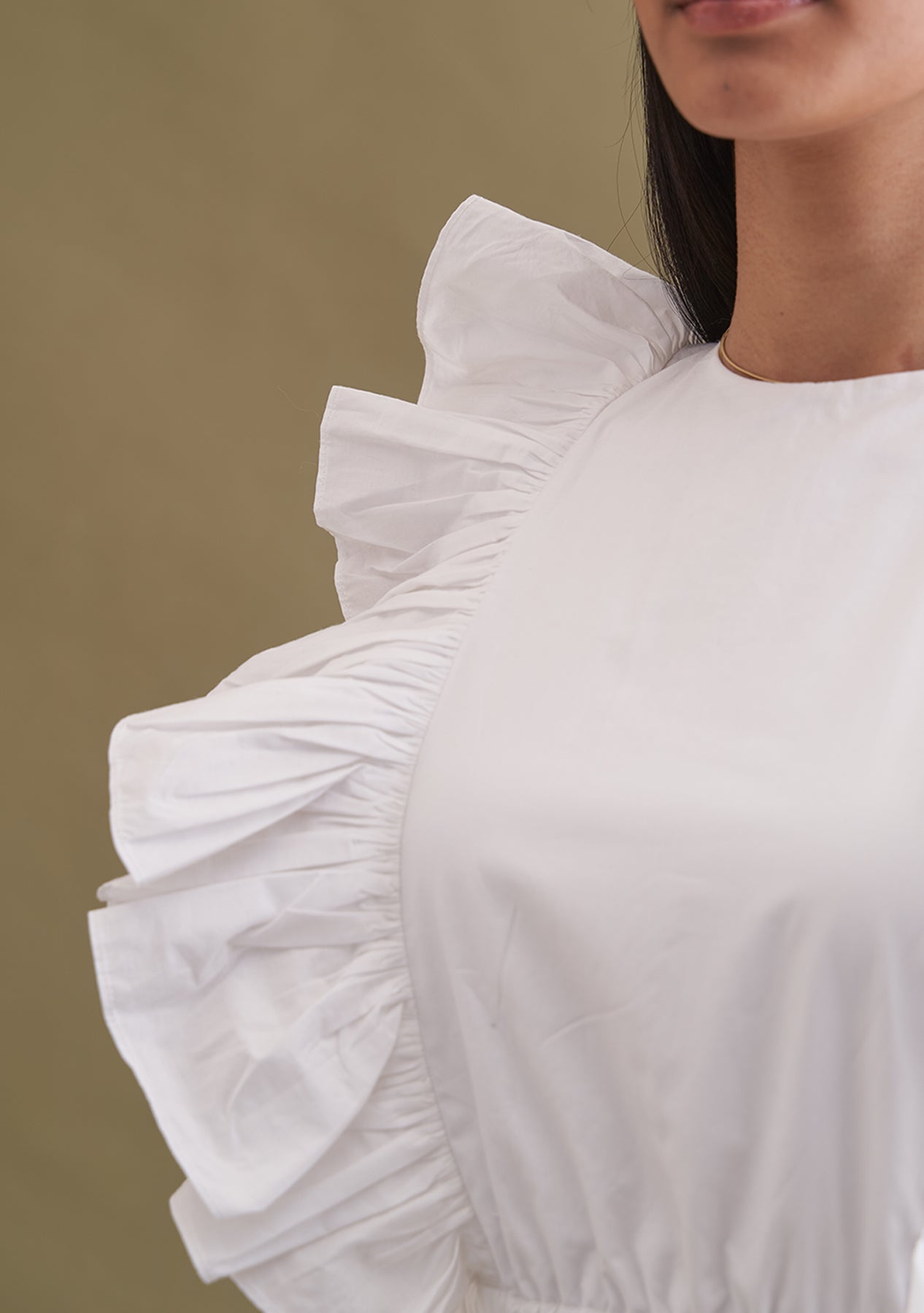 Poppy Mini Dress (White) as seen on Ishita Chopraa