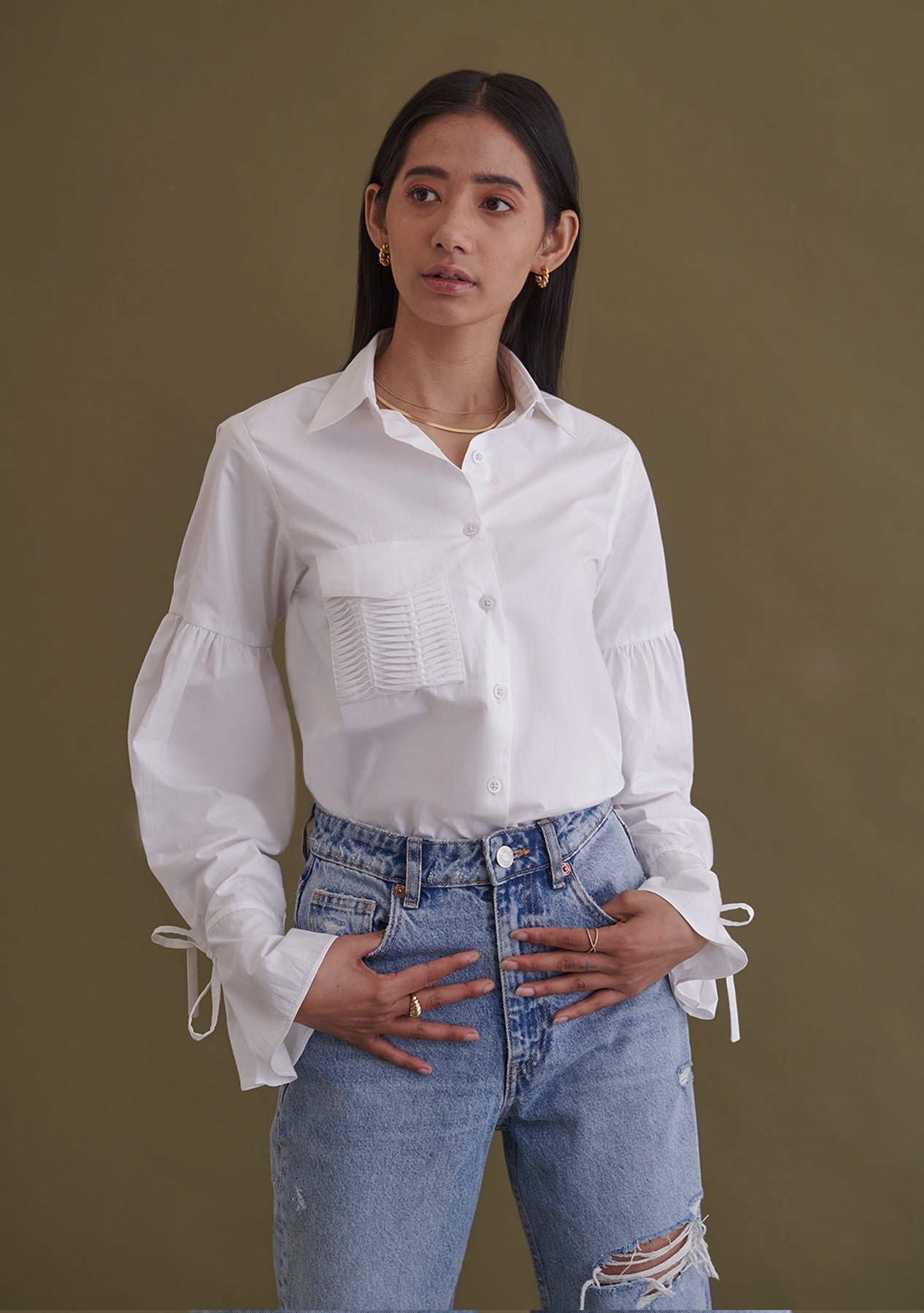 Amoshi Fave Shirt - floral dresses online - white Š—– amoshi.in