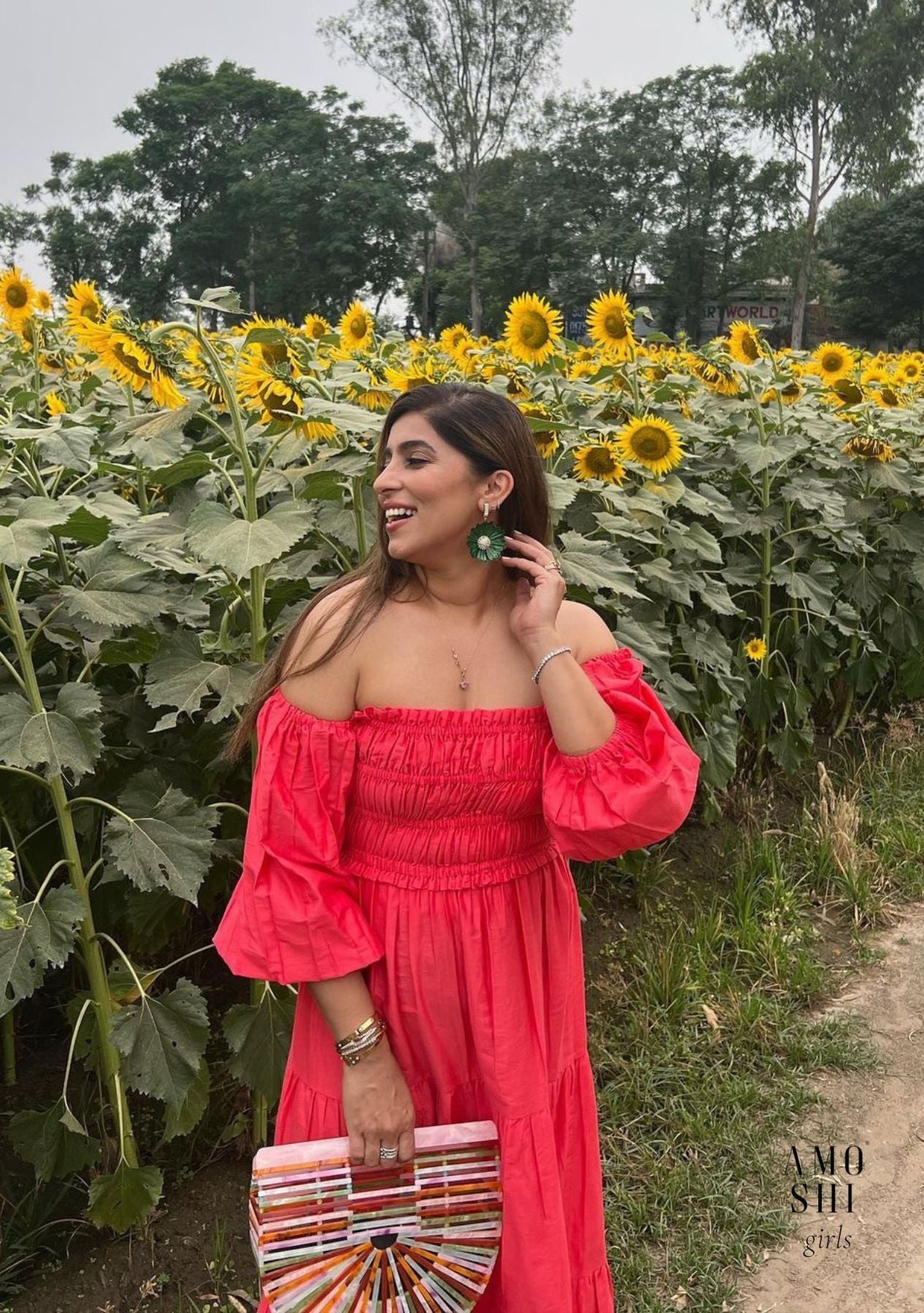 Love Midi Dress (Red) as seen on Isha Bansal