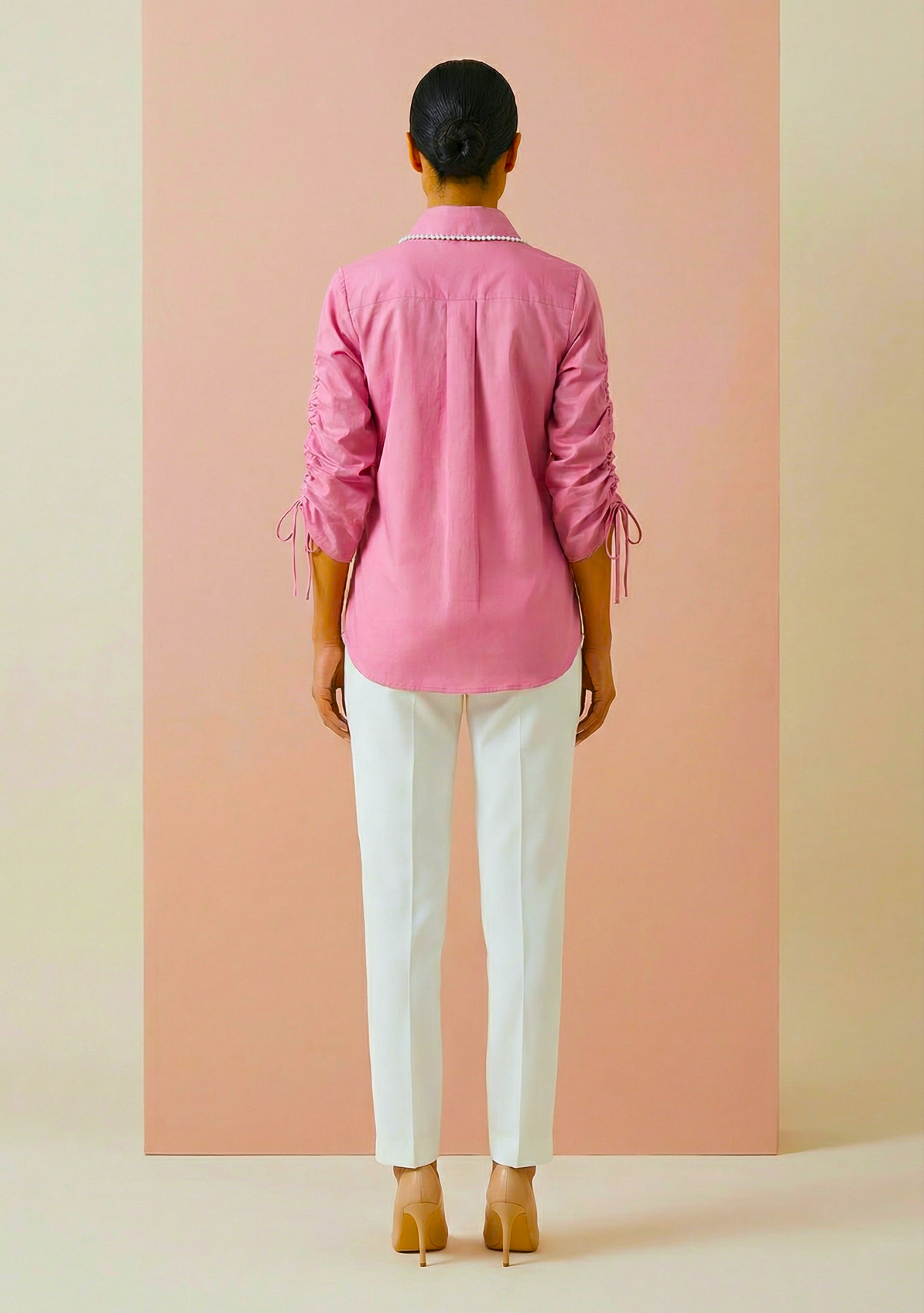Limited Edition - Pearl detail cotton shirt (Blush Pink)