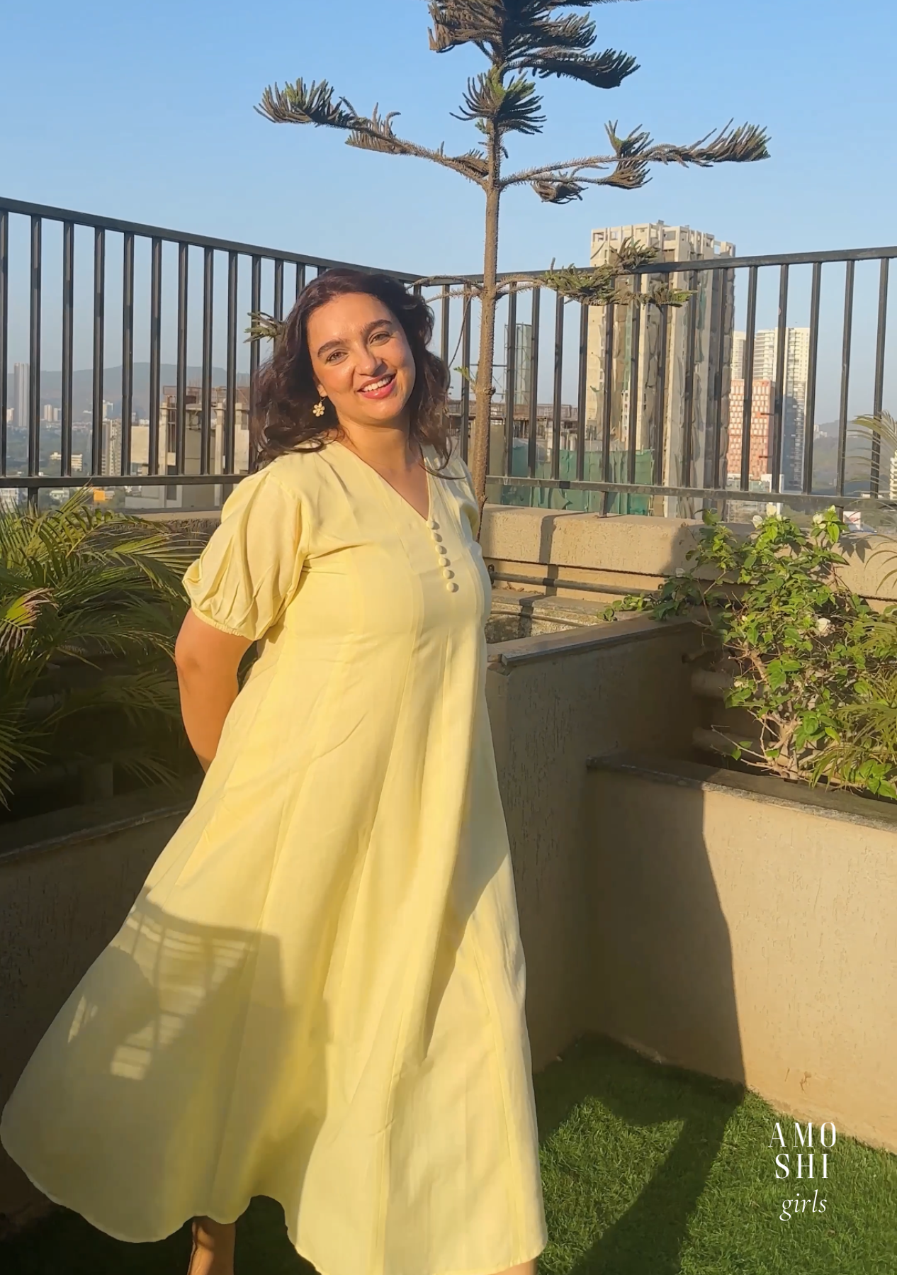 Pia Midi Dress (Butter Yellow) As seen on Appurva