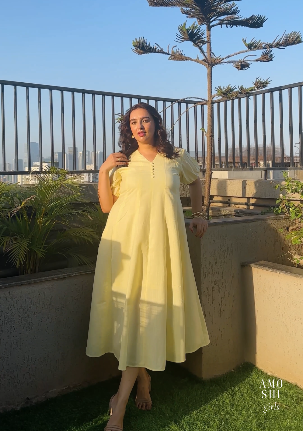 Pia Midi Dress (Butter Yellow) As seen on Appurva