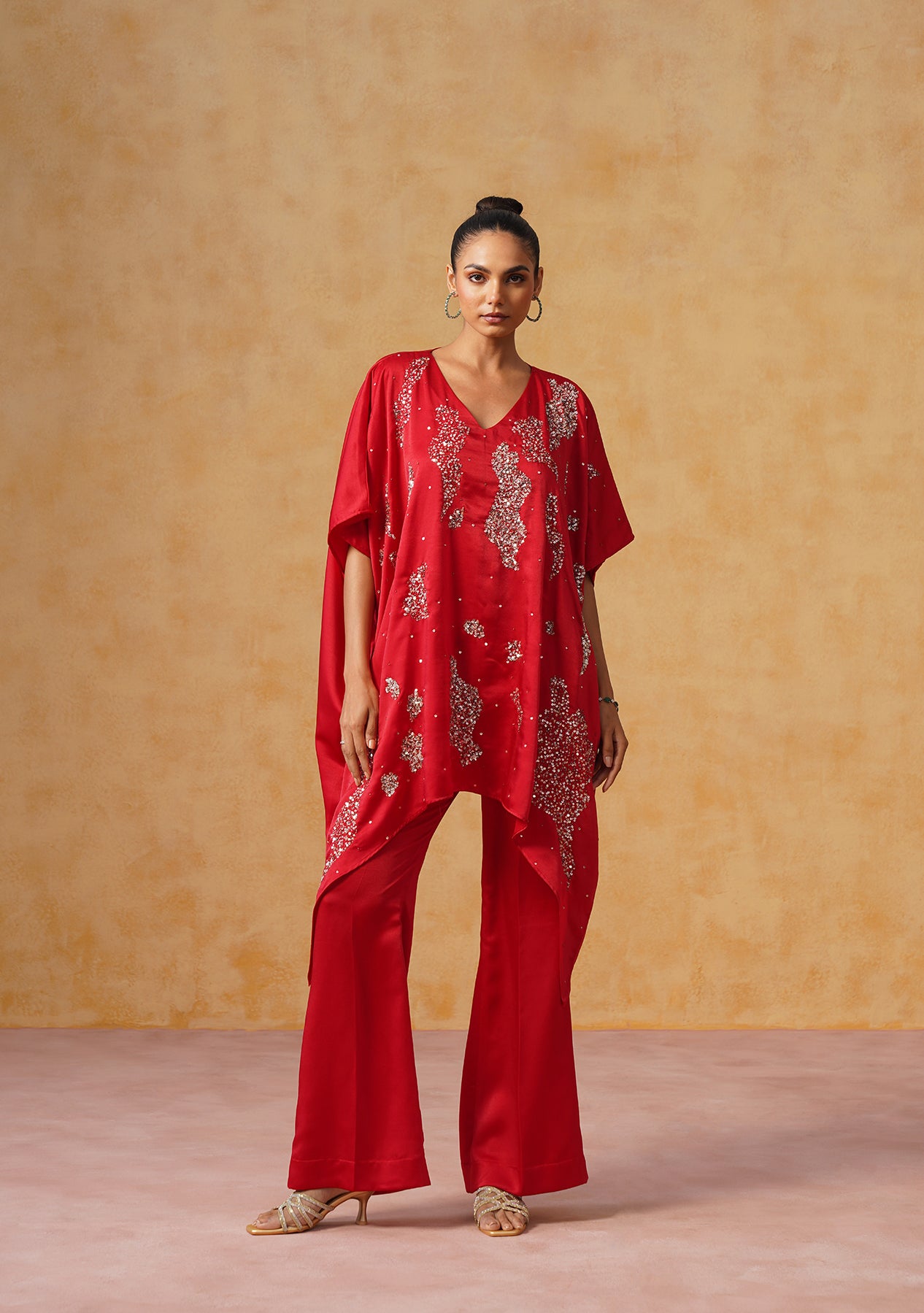 Tara Kaftan Co-ord Set (Red)
