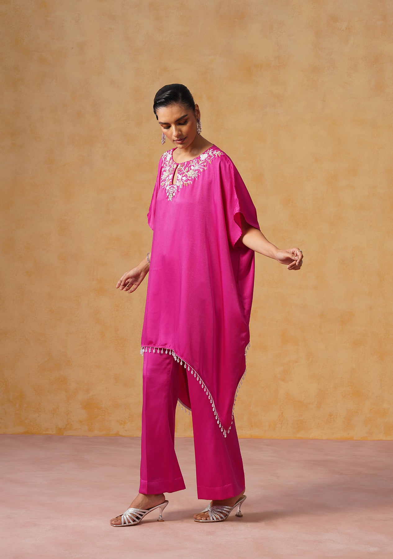 Amara Kaftan Co-ord Set (Fuschia)