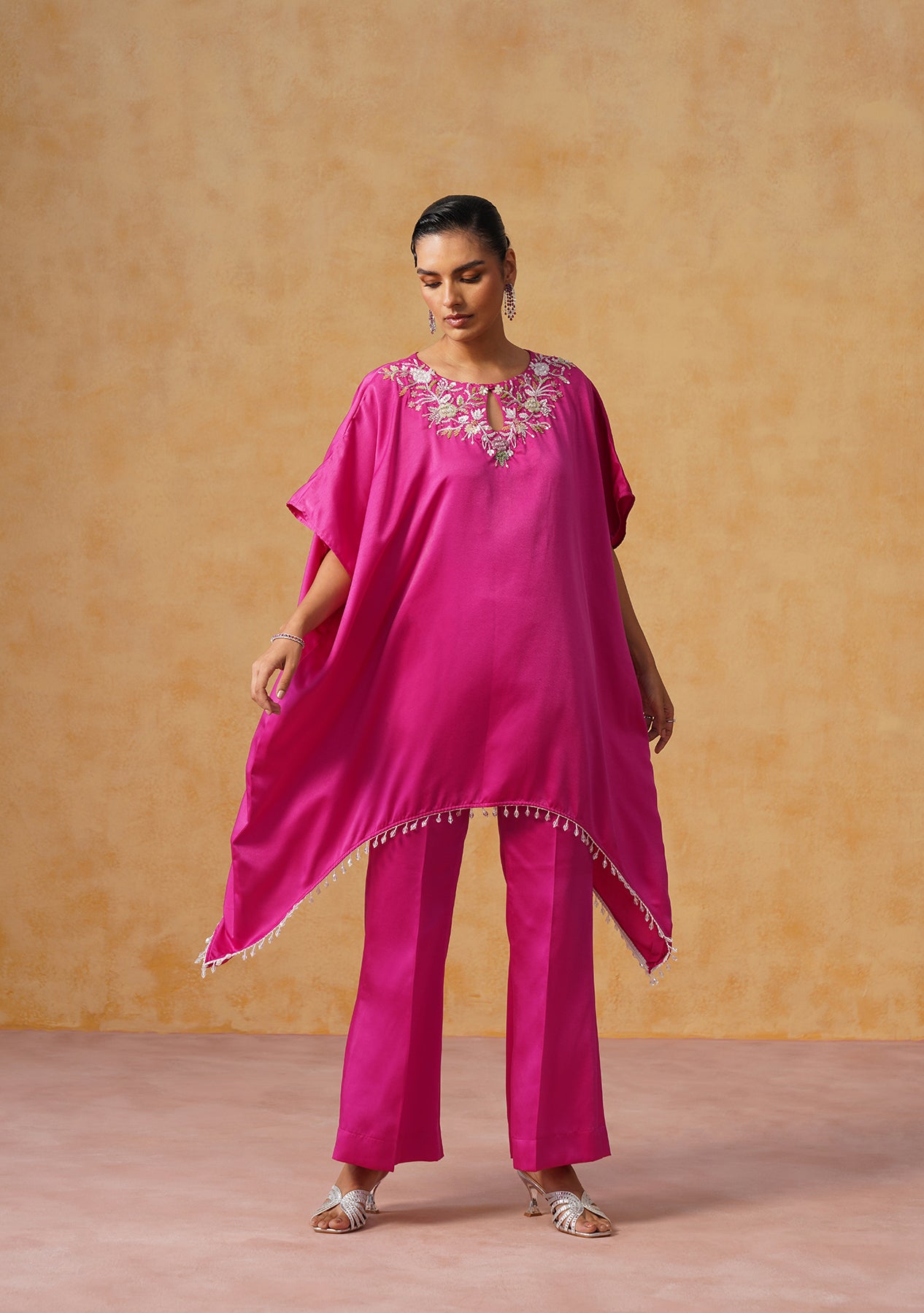 Amara Kaftan Co-ord Set (Fuschia)