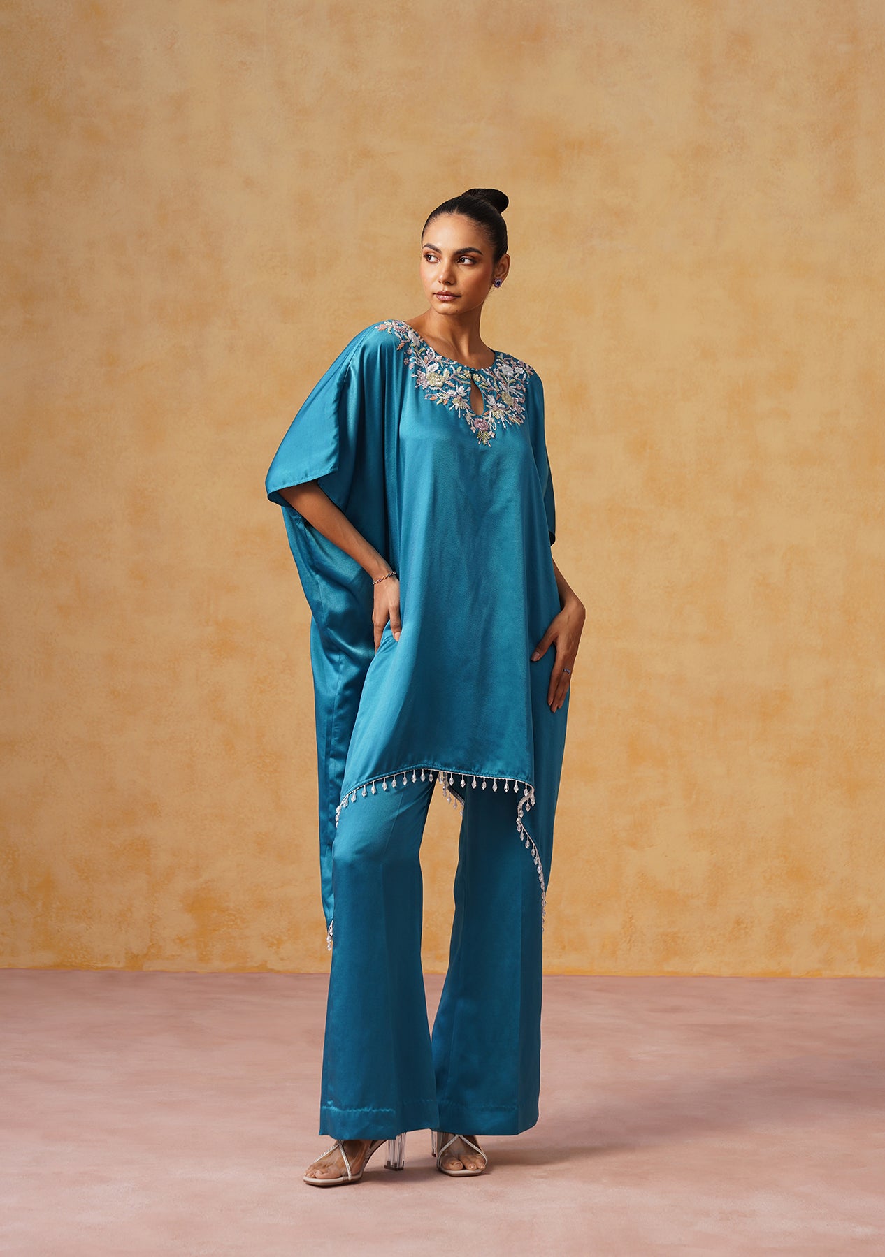 Amara Kaftan Co-ord Set (Teal)