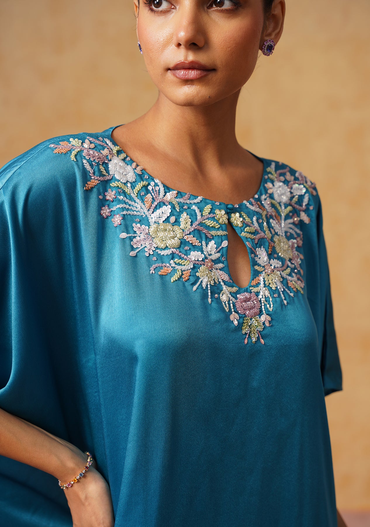 Amara Kaftan Co-ord Set (Teal)