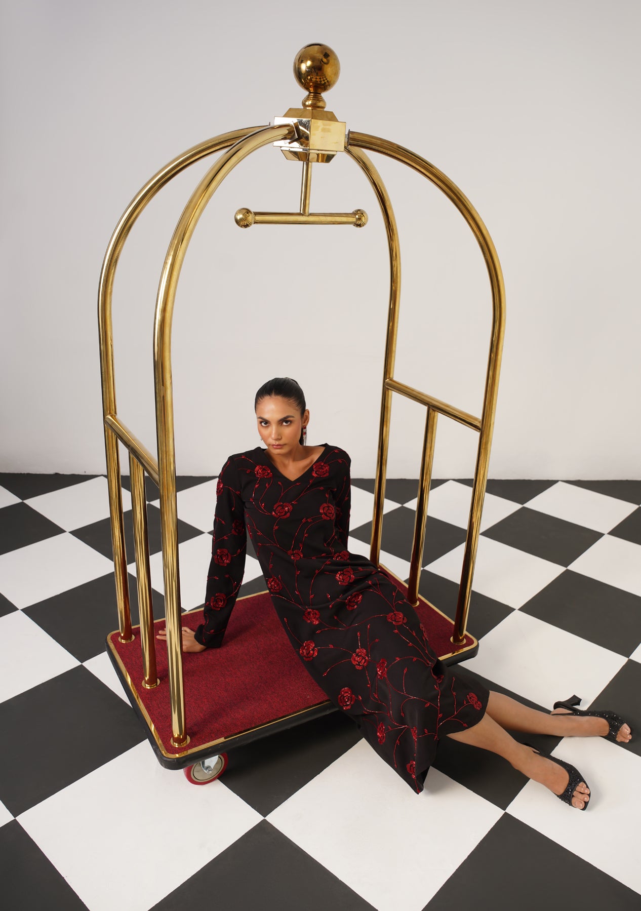 Rosina Midi Dress (Black)