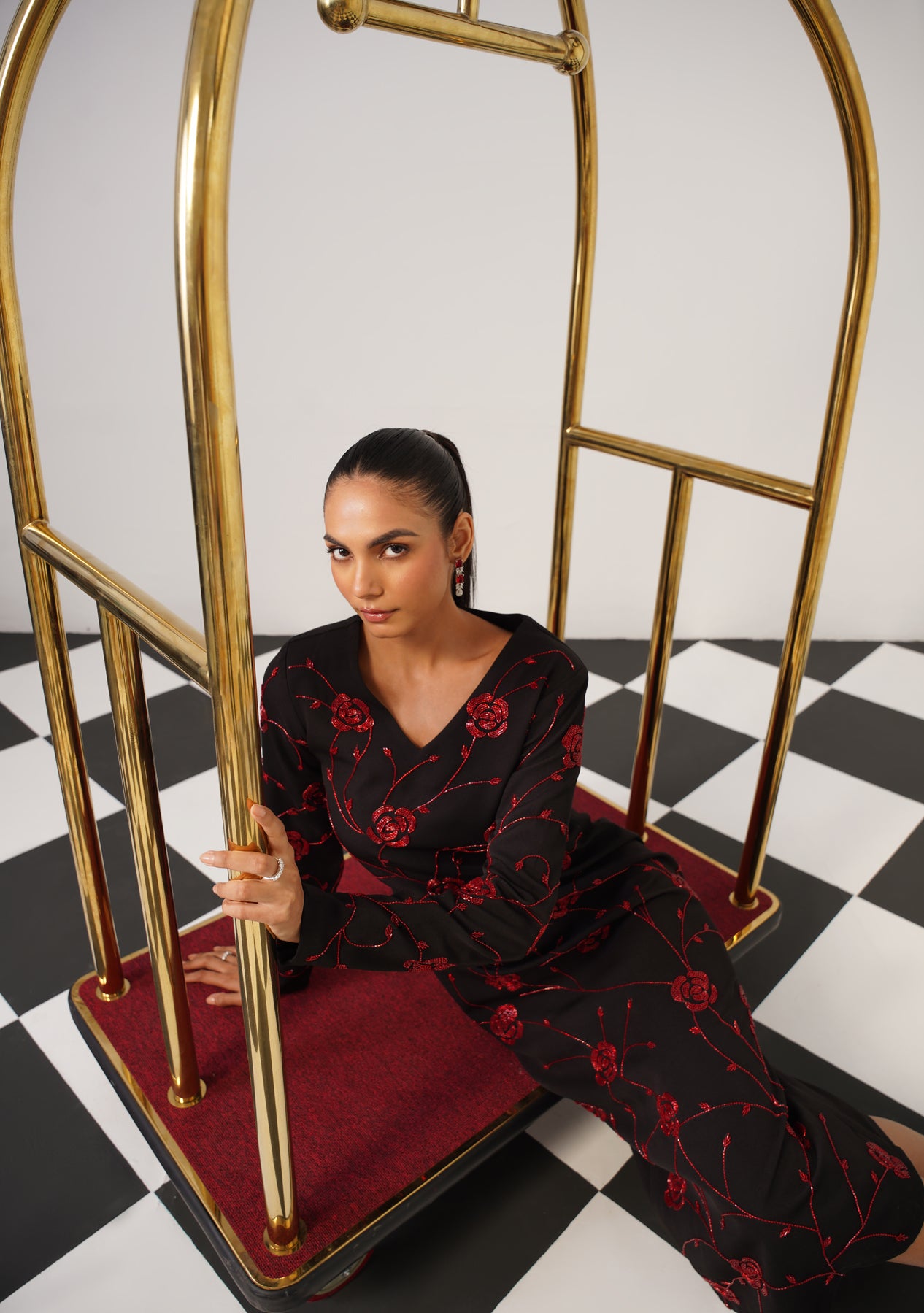 Rosina Midi Dress (Black)