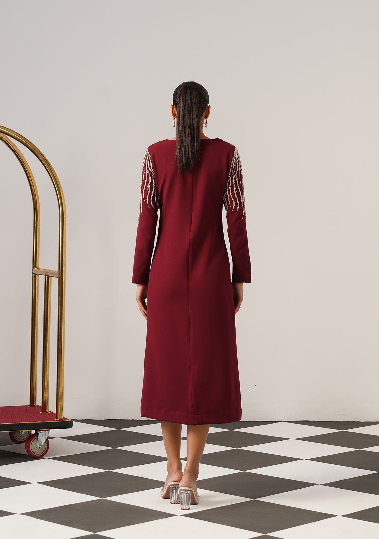 Zeb Midi Dress (Burgundy)