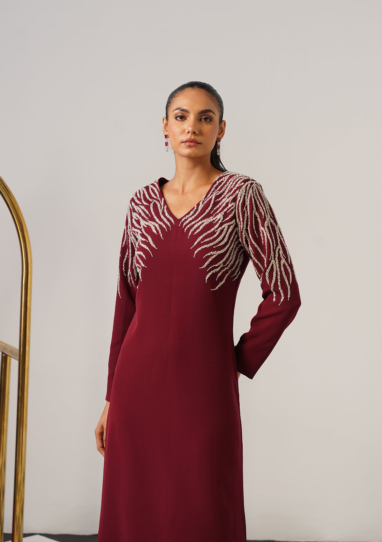 Zeb Midi Dress (Burgundy)
