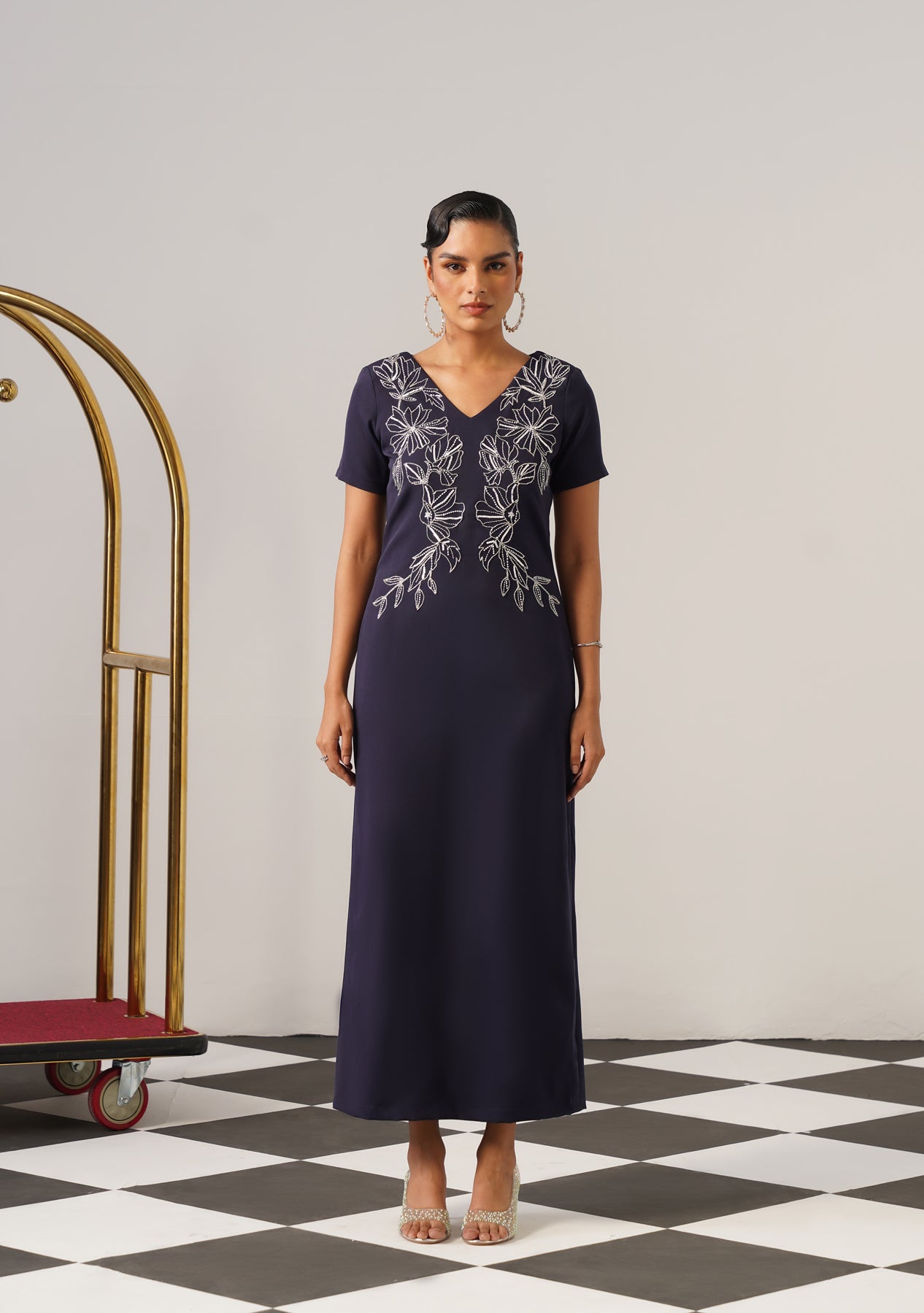 Eden Midi Dress (Navy)