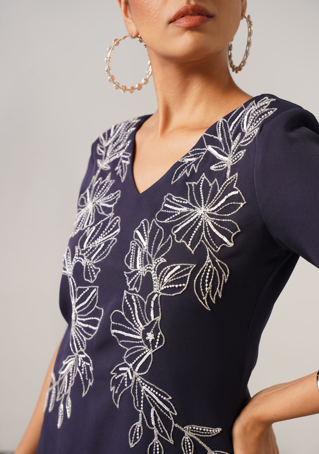 Eden Midi Dress (Navy)