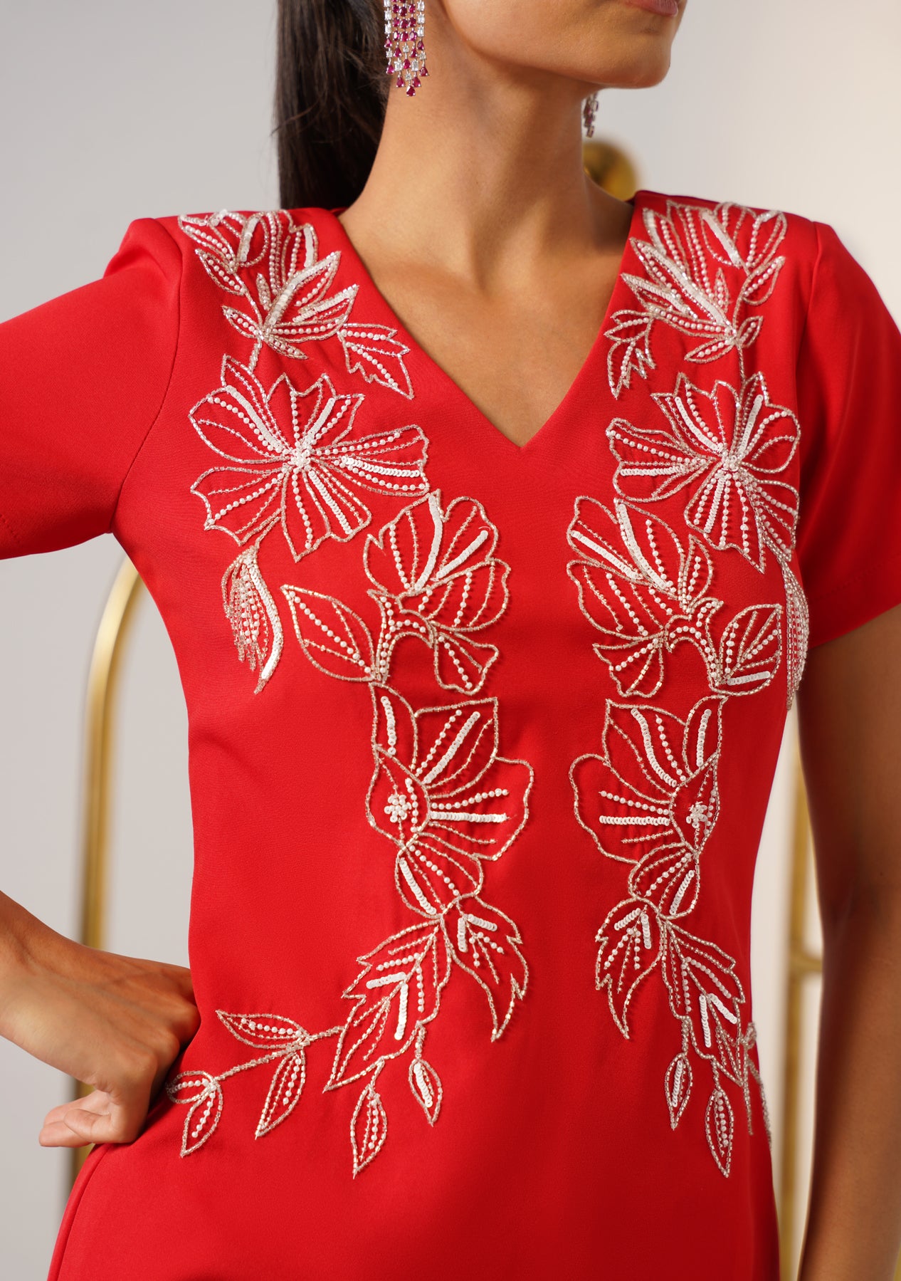 Eden Midi Dress (Red)