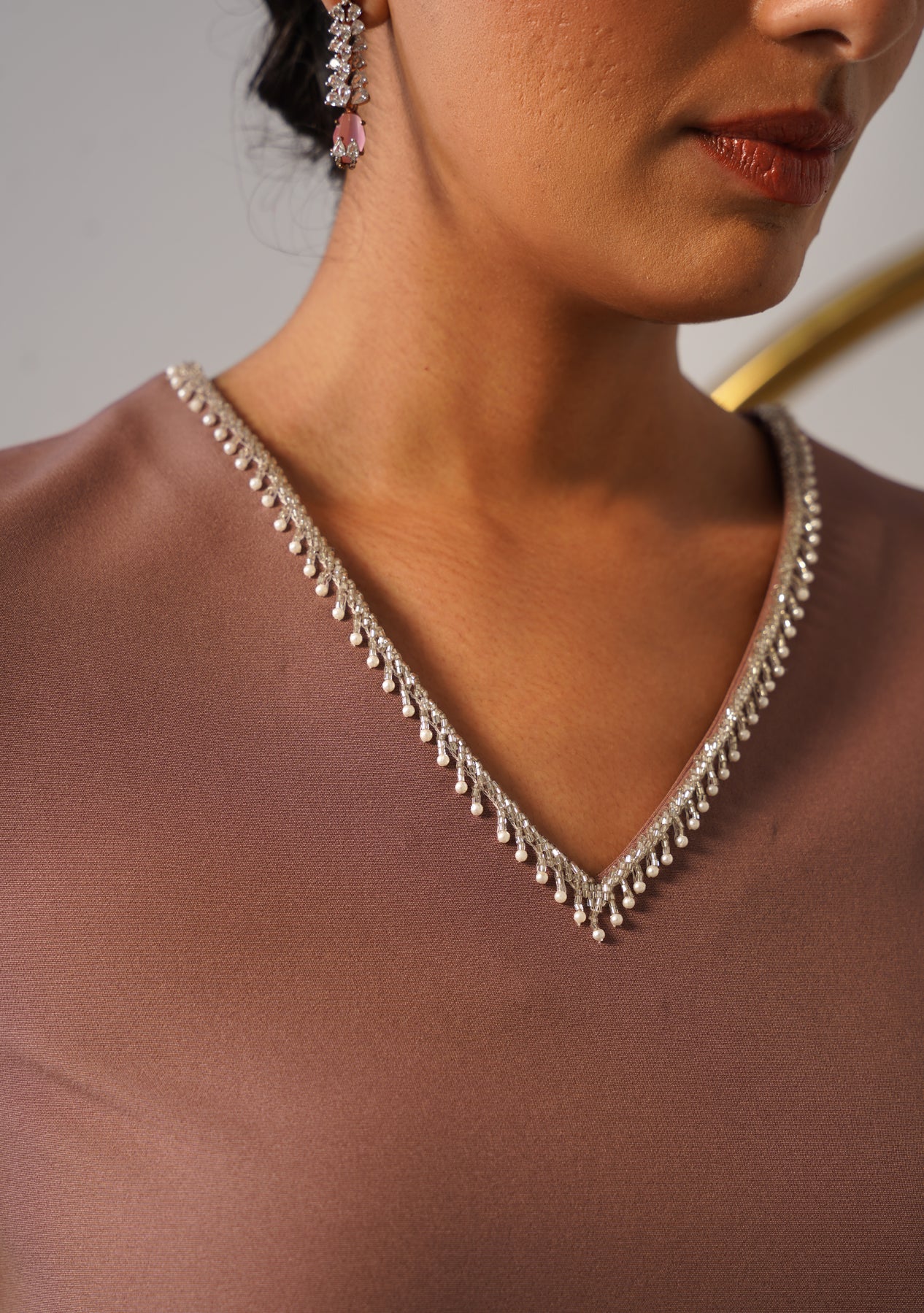 Rosebud Dress (Mocha Mousse)