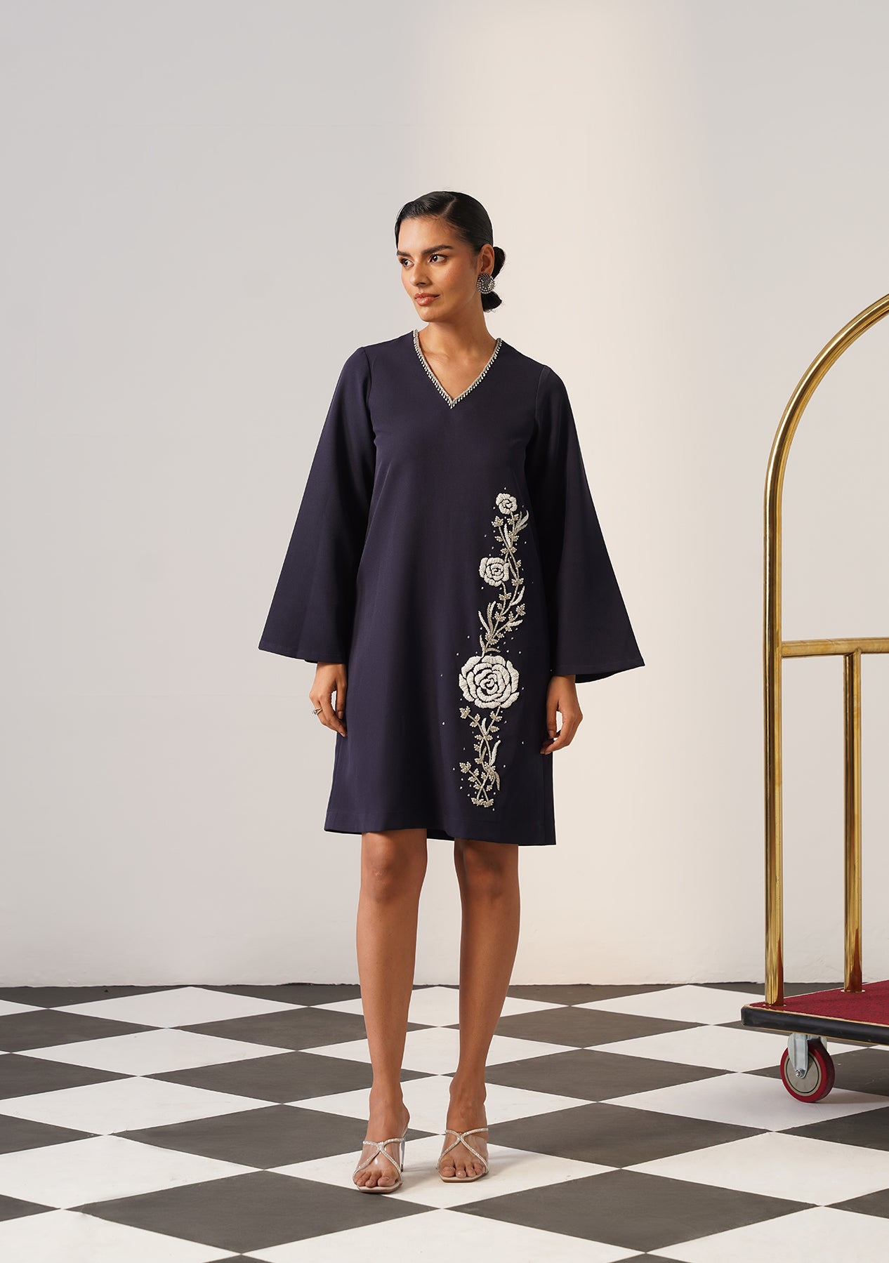 Rosebud Dress (Navy)